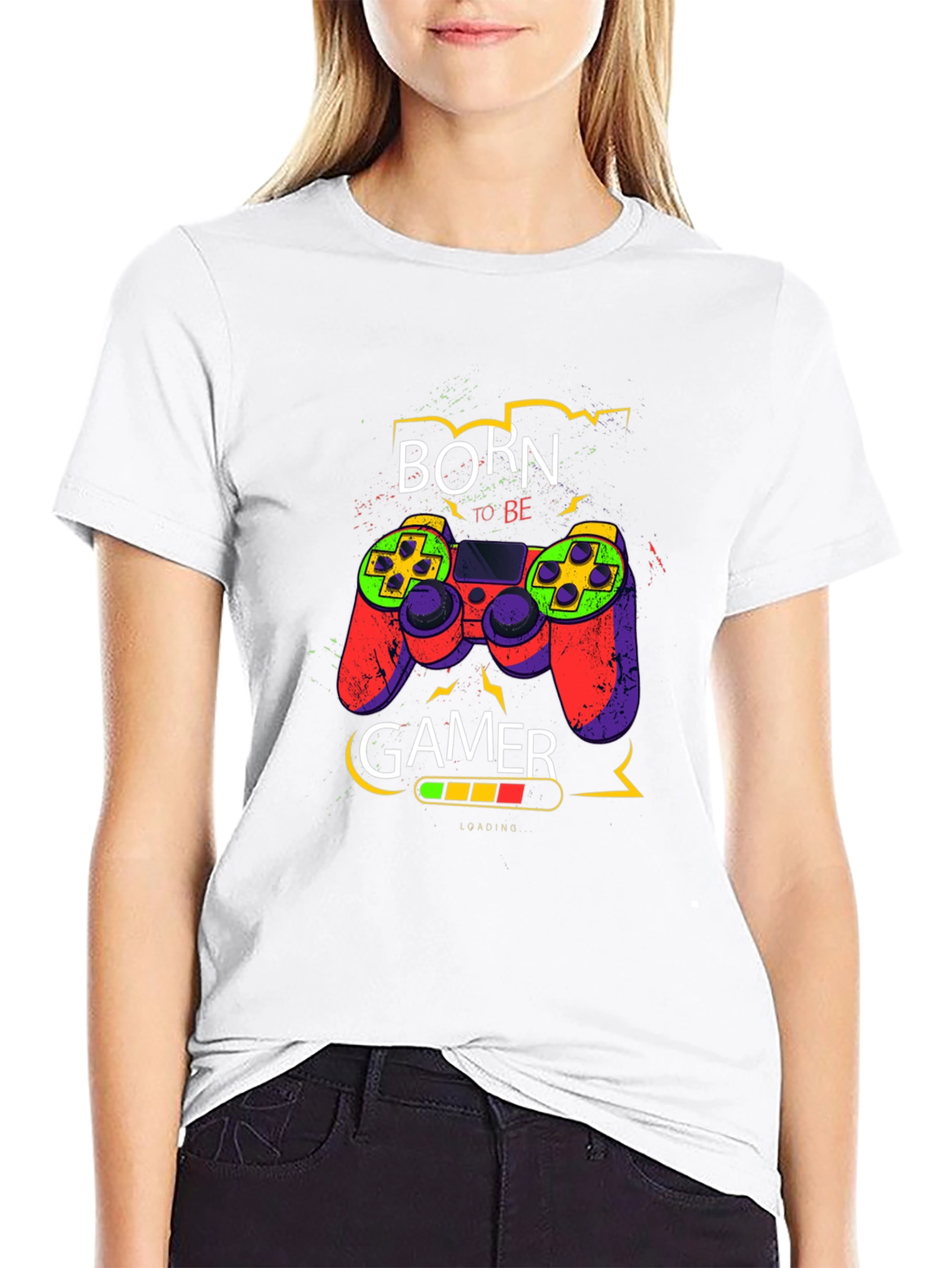 Born to Be Gamer - Graphic Print T-Shirt