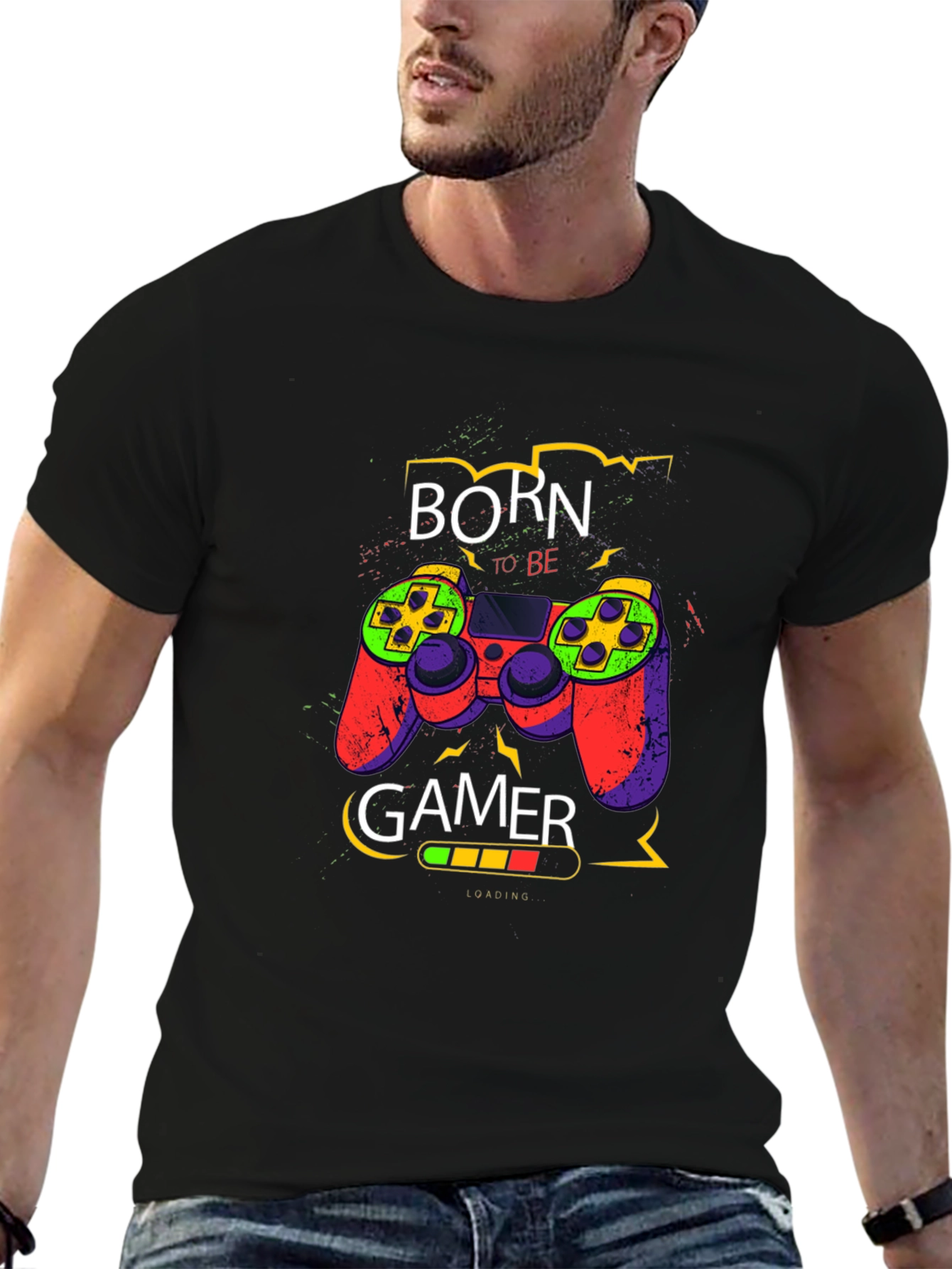 Born to Be Gamer - Graphic Print T-Shirt