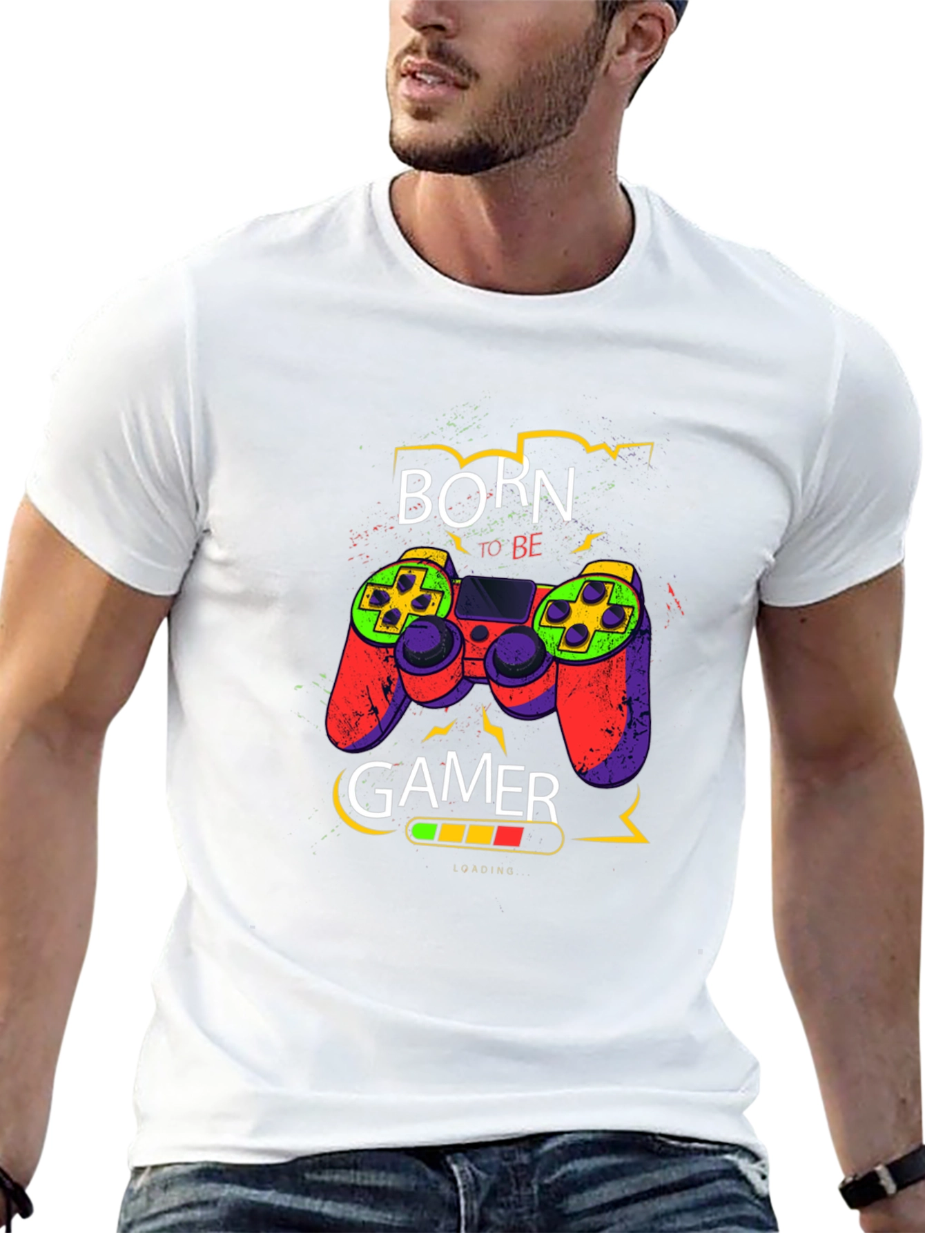 Born to Be Gamer - Graphic Print T-Shirt