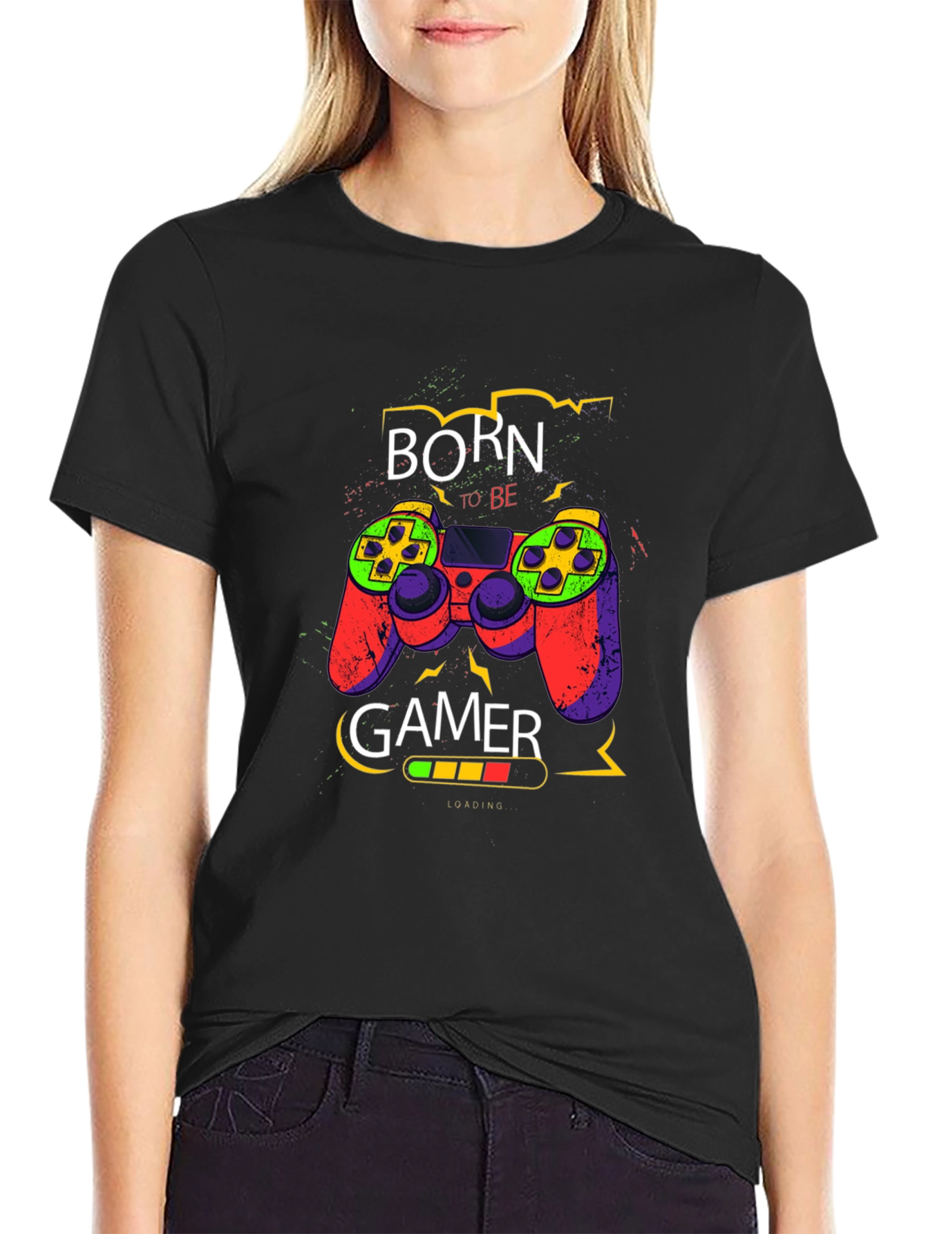 Born to Be Gamer - Graphic Print T-Shirt