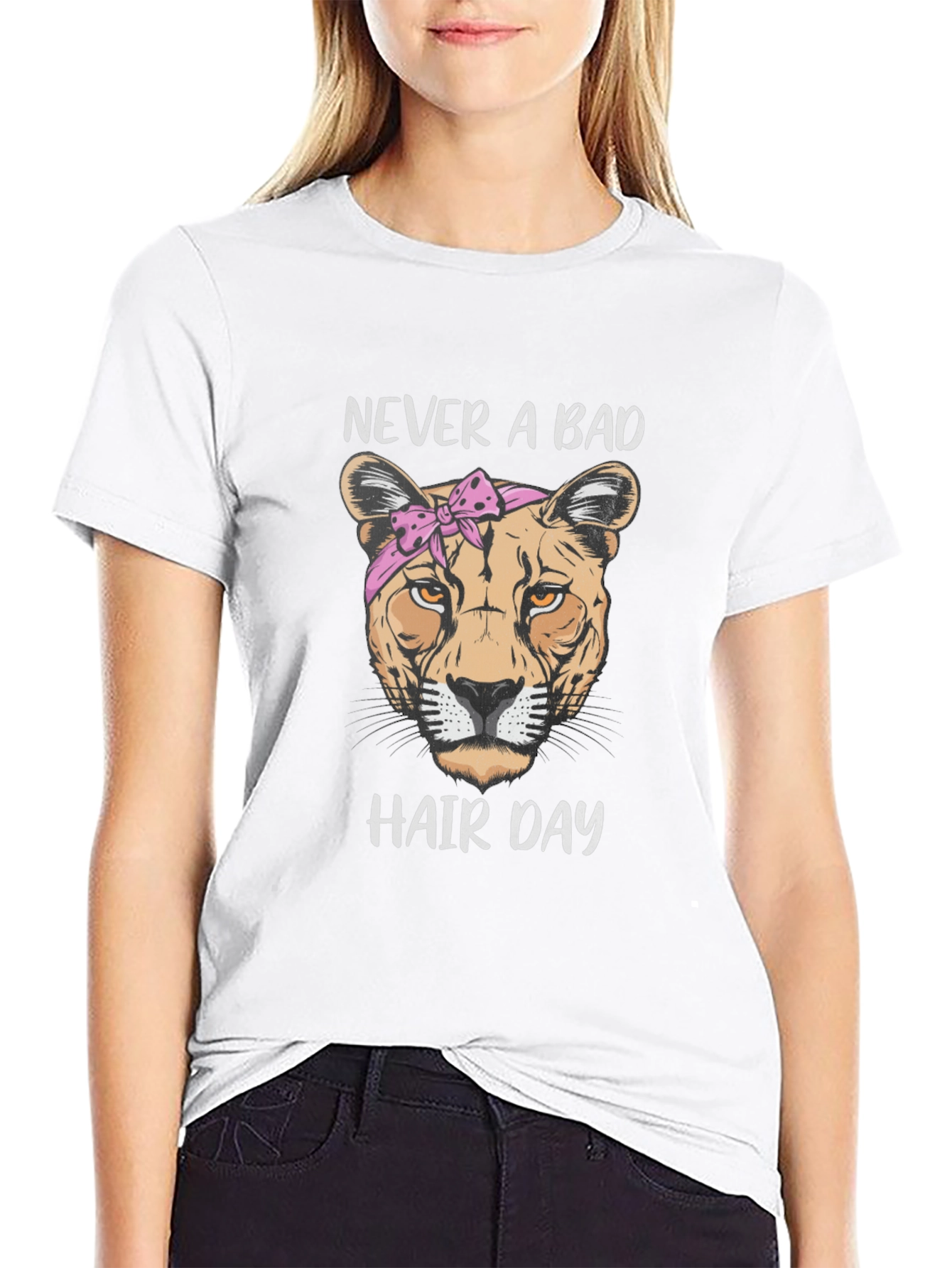 Never A Bad Hair Day Lion Graphic Tee