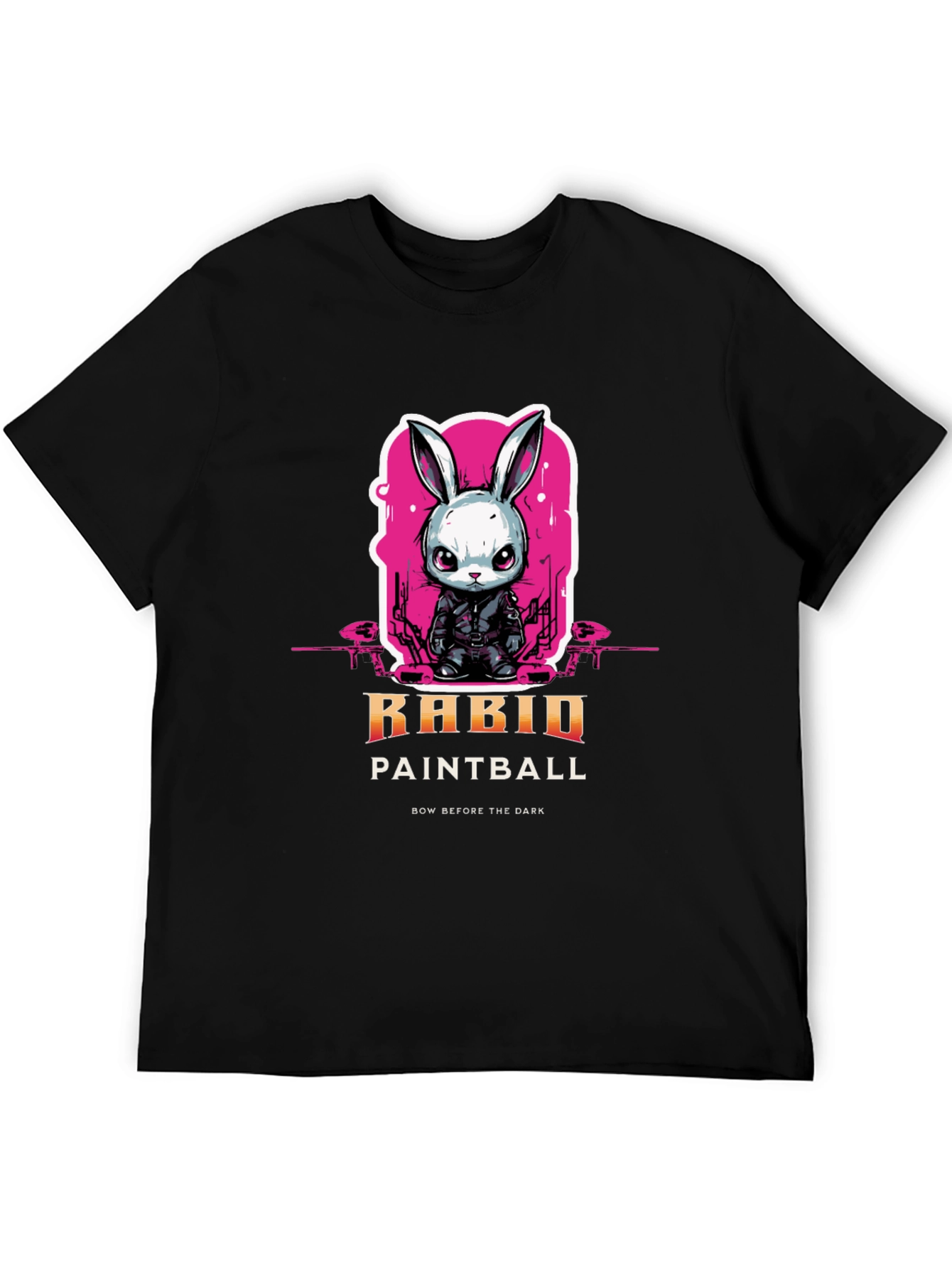 Rabid Paintball T-Shirt: Dark Rabbit Design