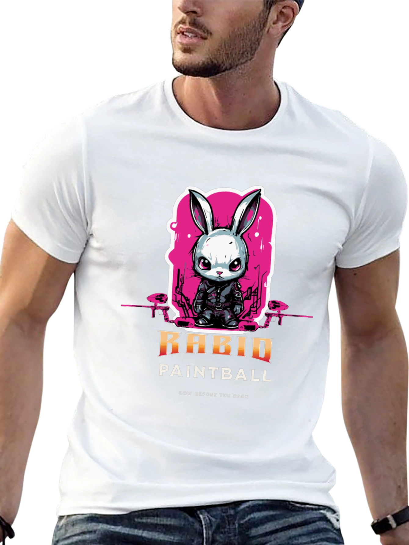 Rabid Paintball T-Shirt: Dark Rabbit Design