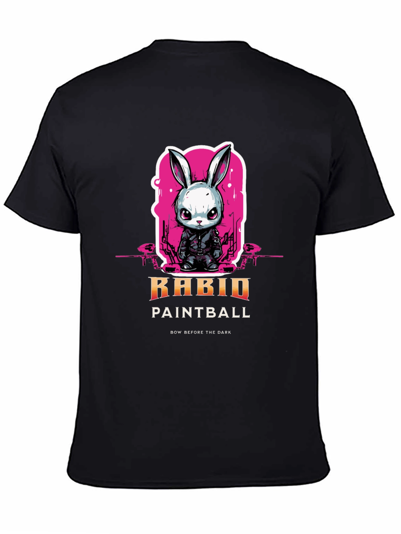 Rabid Paintball T-Shirt: Dark Rabbit Design
