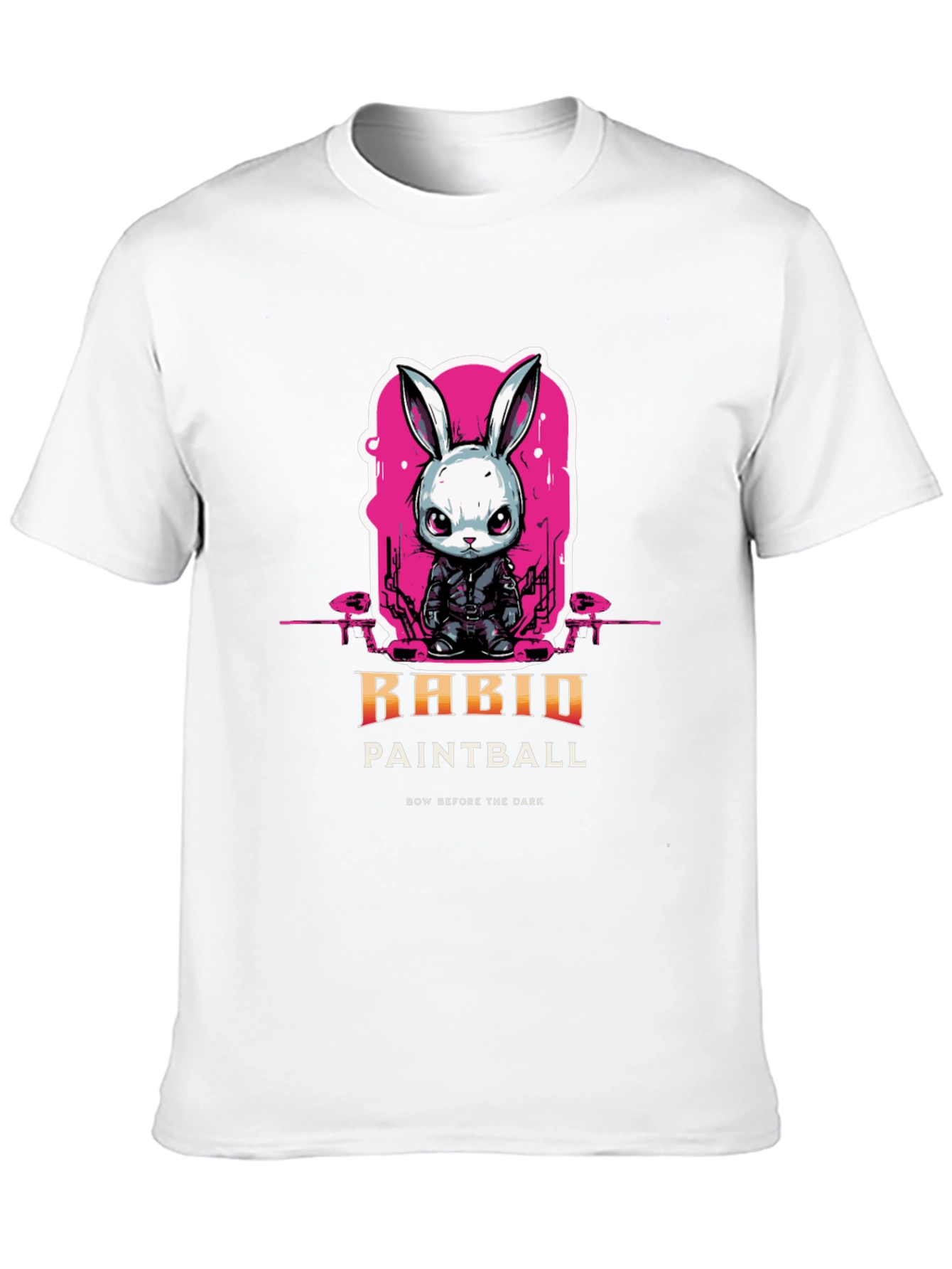 Rabid Paintball T-Shirt: Dark Rabbit Design