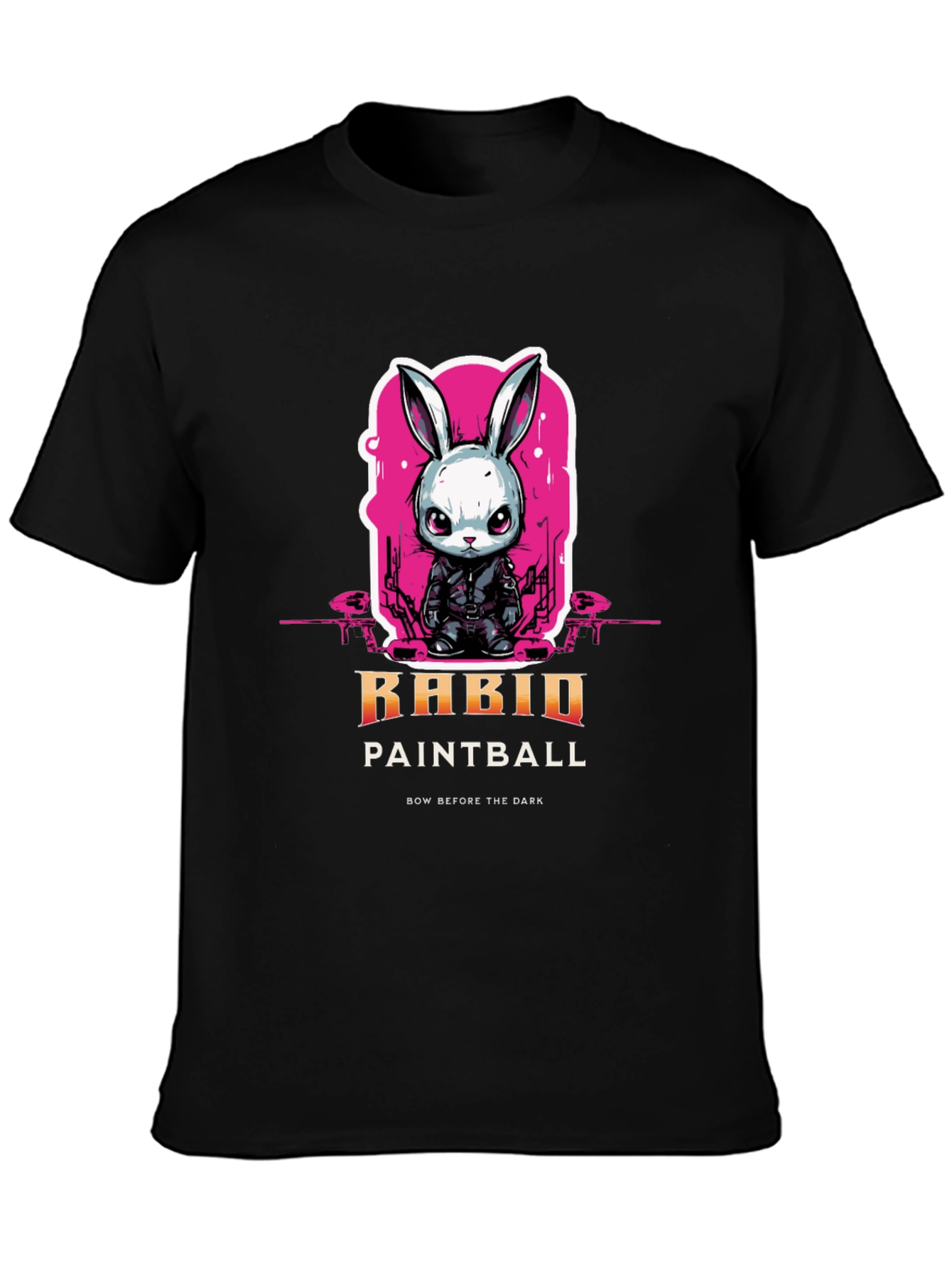 Rabid Paintball T-Shirt: Dark Rabbit Design