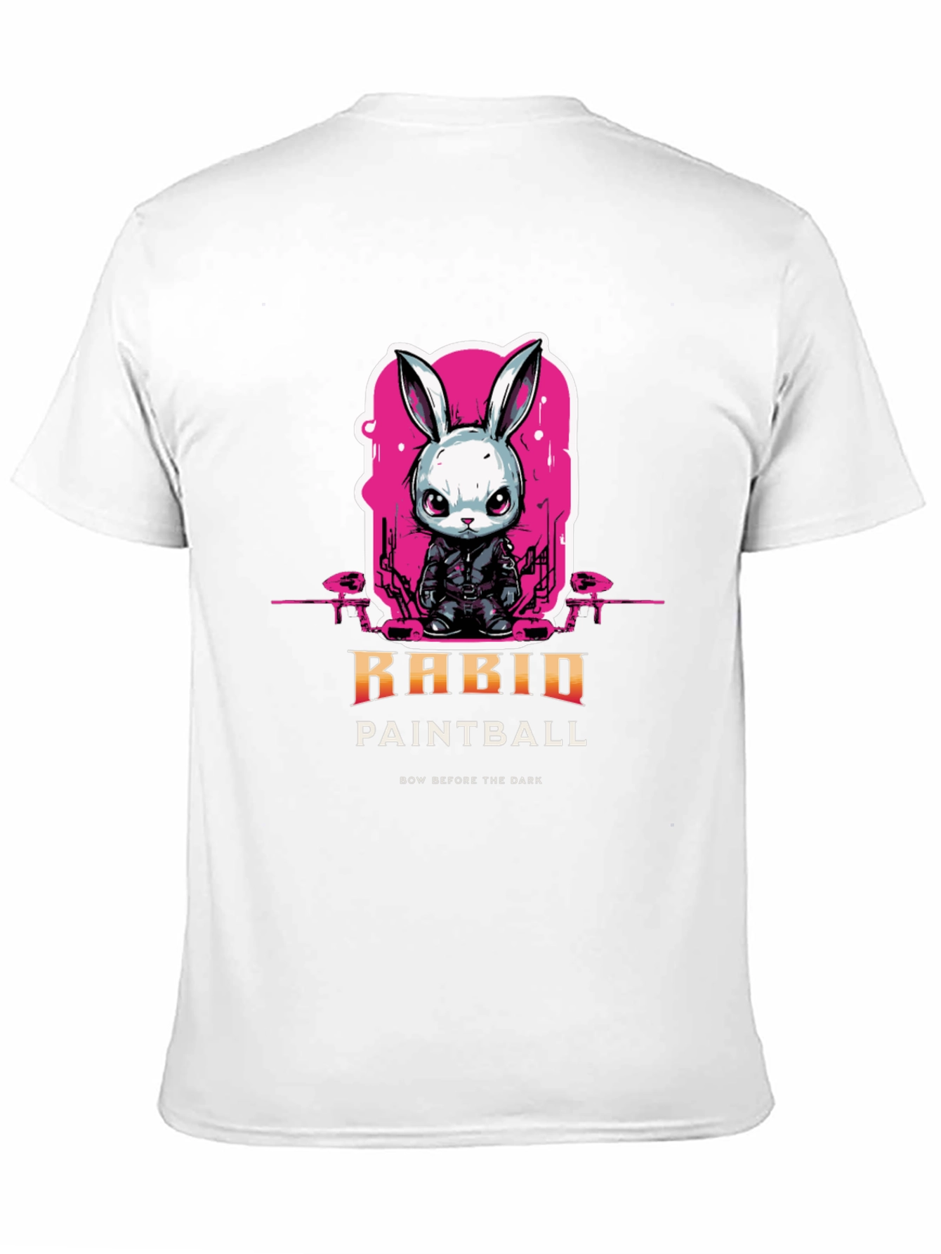Rabid Paintball T-Shirt: Dark Rabbit Design