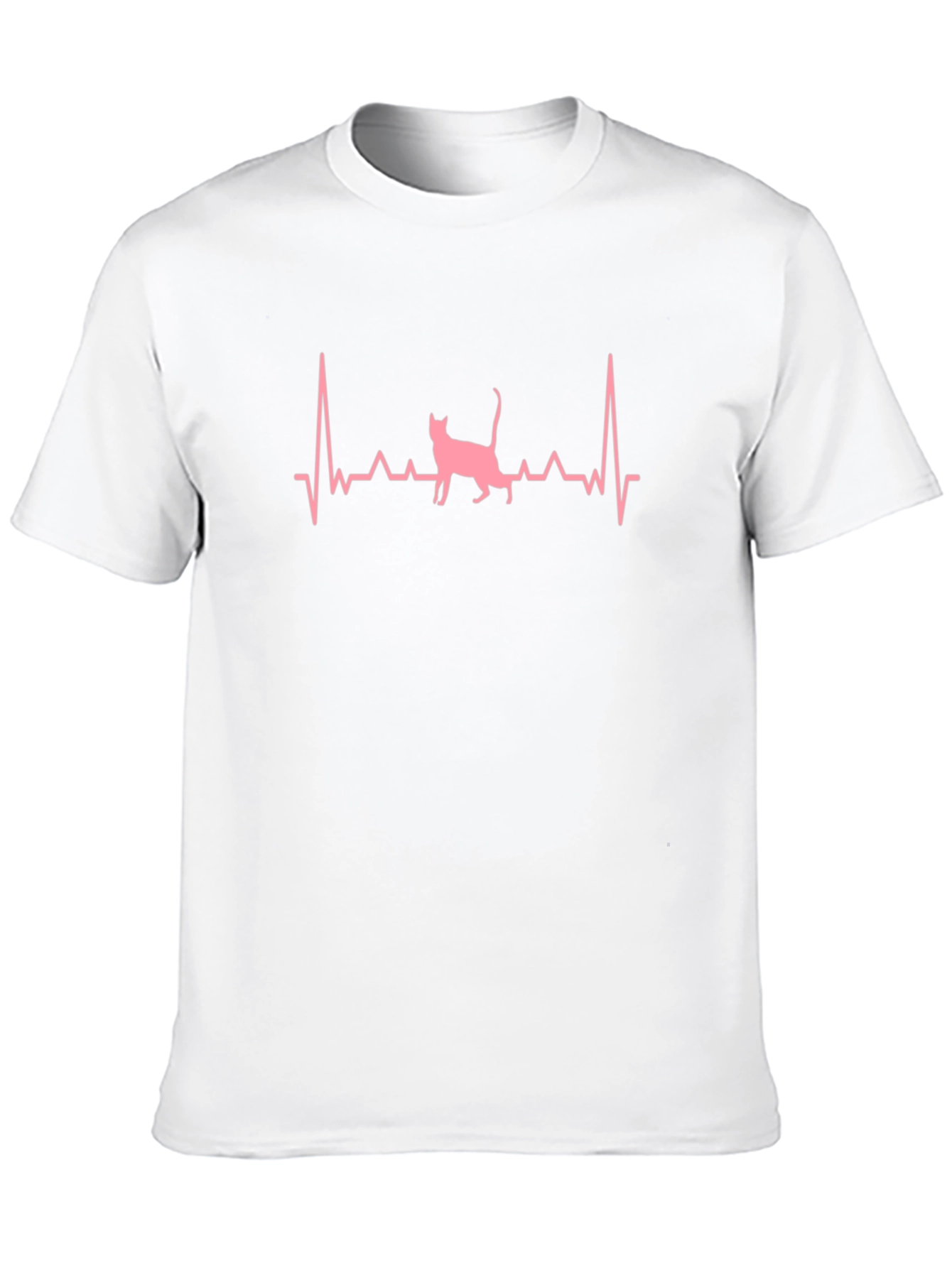 Cat Heartbeat Graphic Tee - Unisex Black T-Shirt