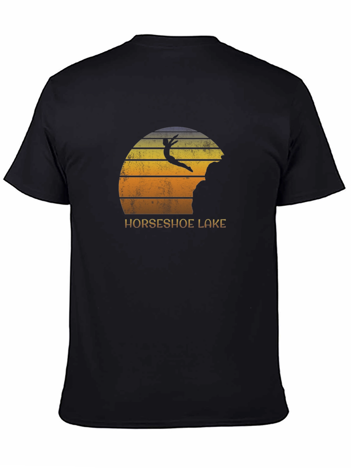 Horseshoe Lake Cliff Diver Black T-Shirt