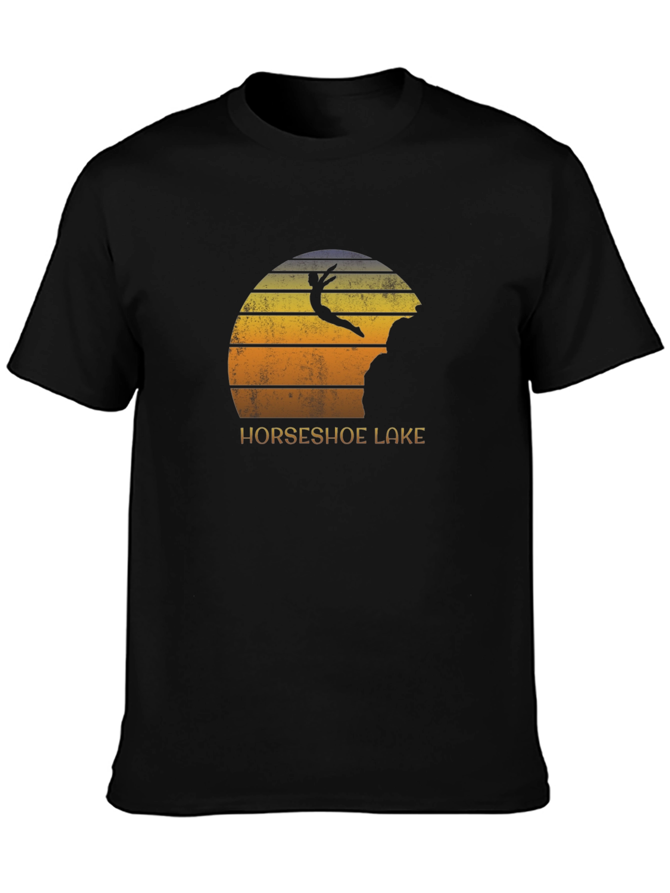 Horseshoe Lake Cliff Diver Black T-Shirt