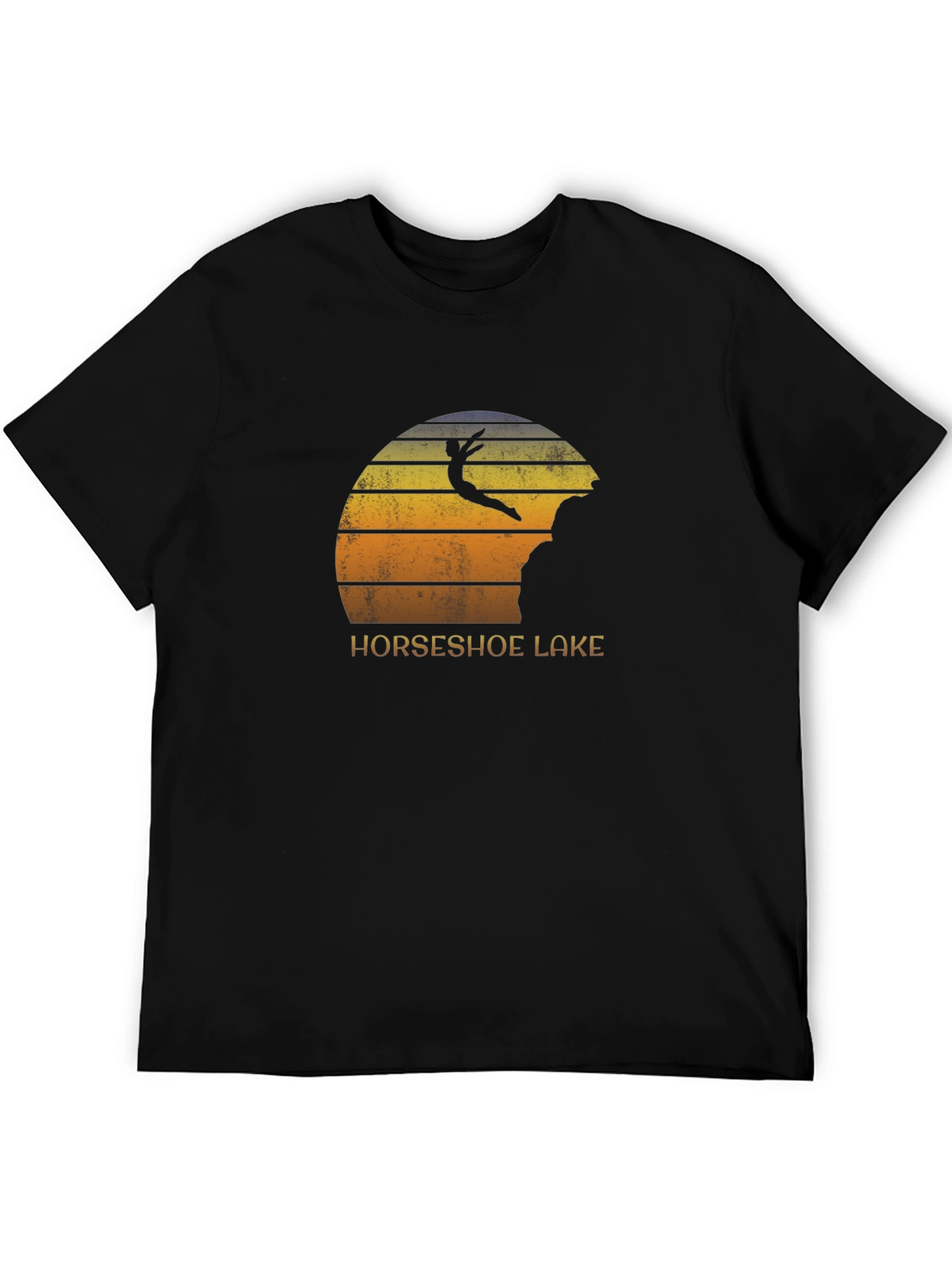 Horseshoe Lake Cliff Diver Black T-Shirt