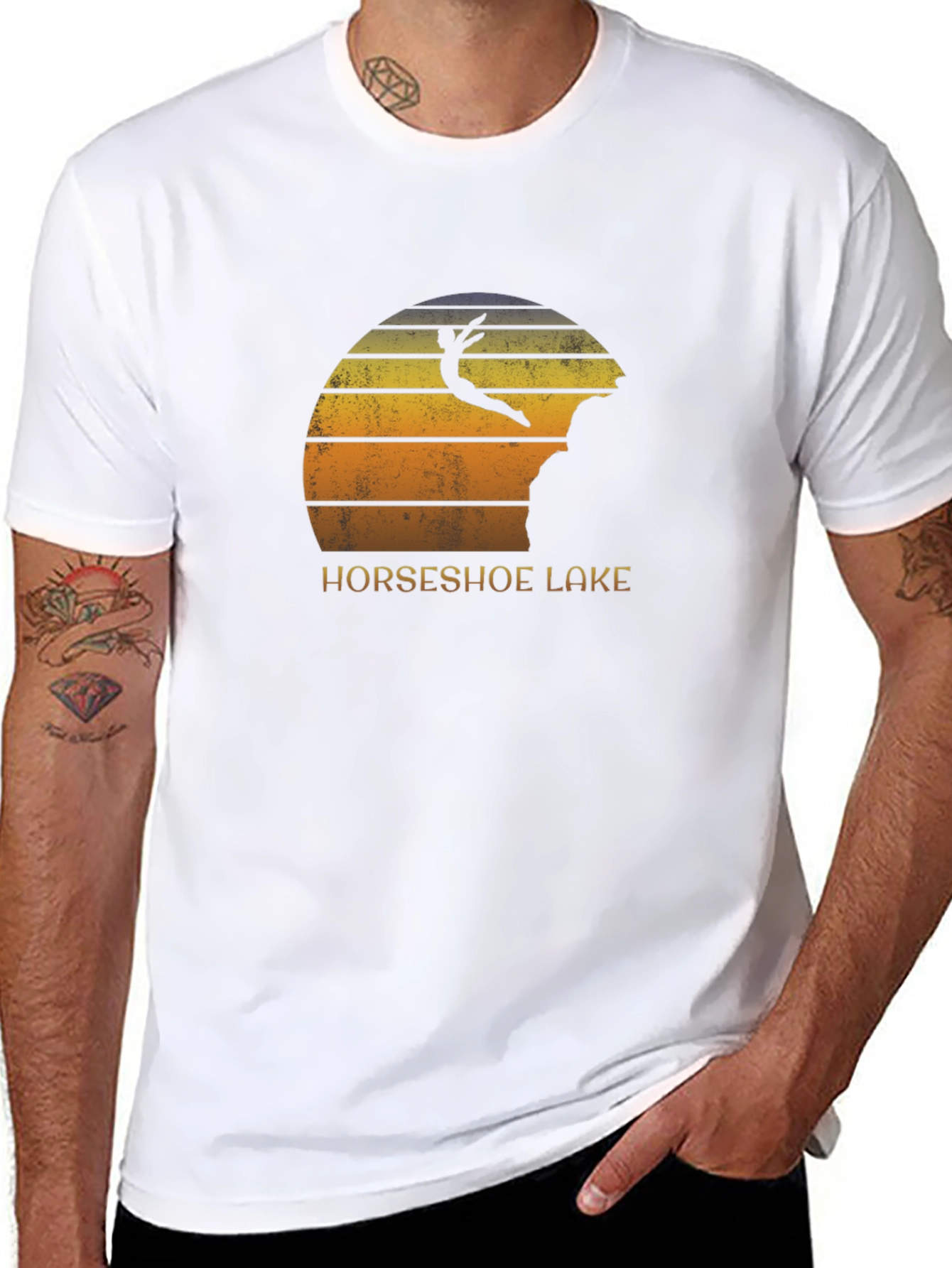 Horseshoe Lake Cliff Diver Black T-Shirt