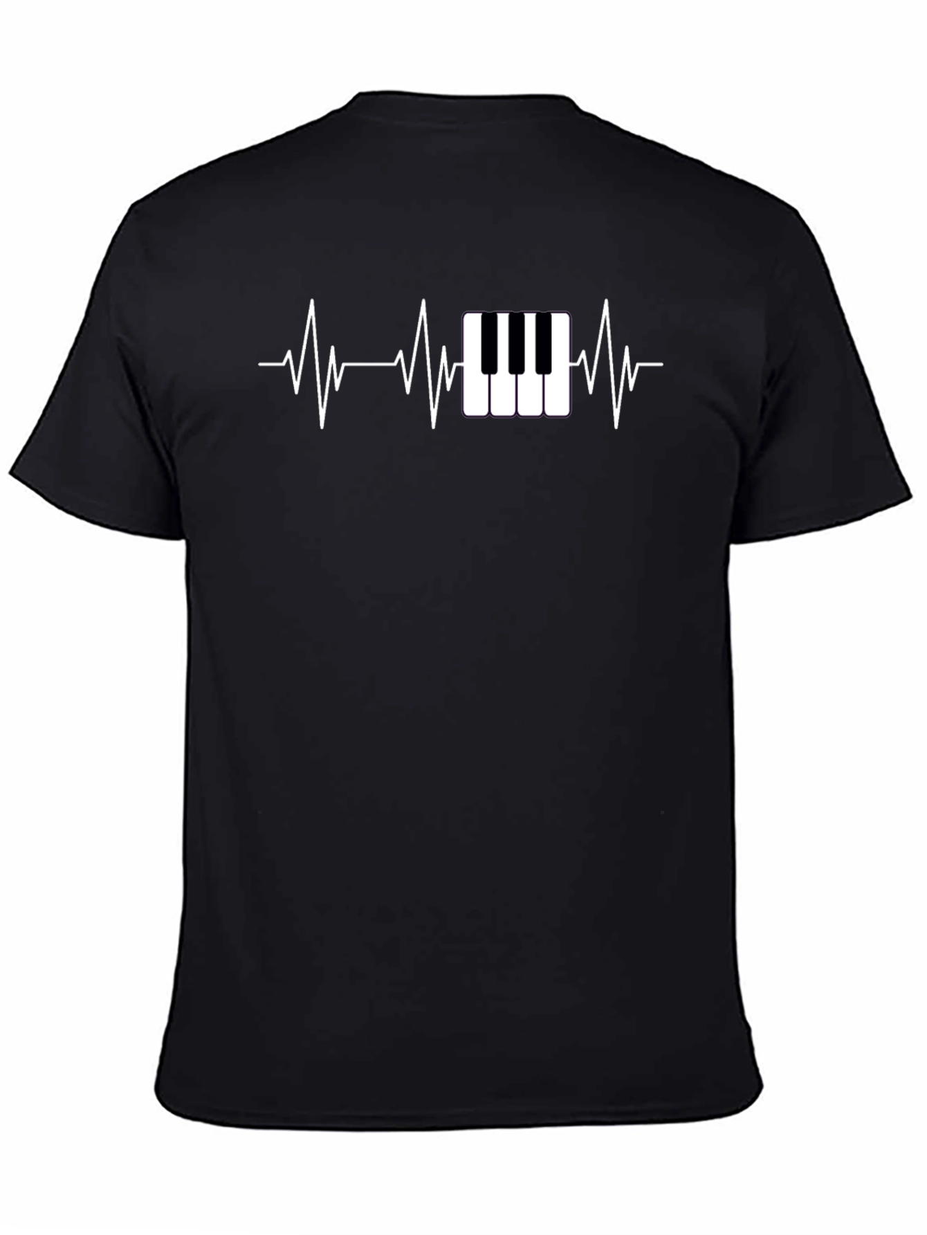 Piano Heartbeat Black T-Shirt