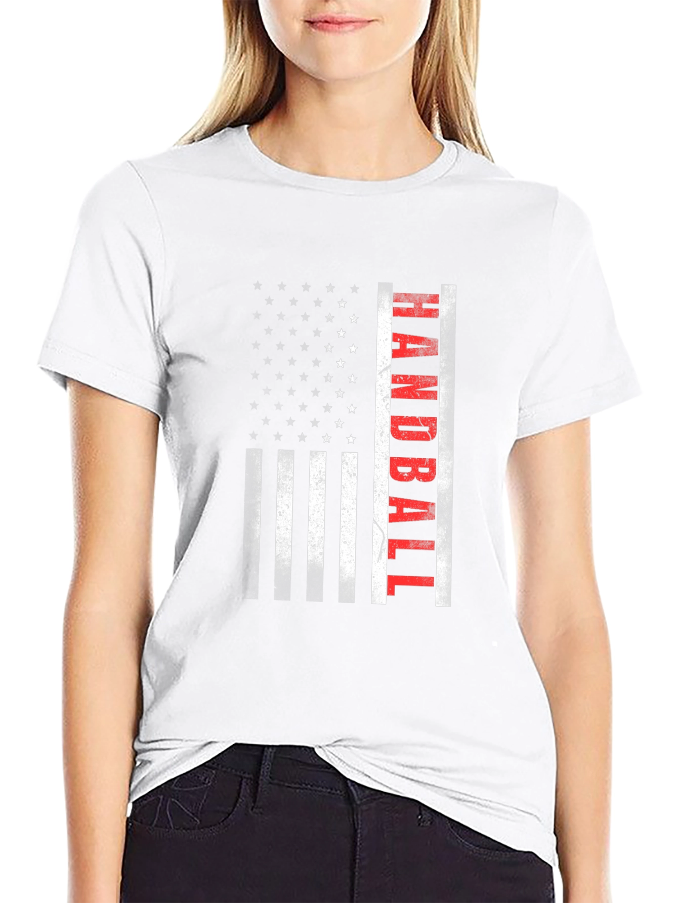 Handball American Flag T-Shirt - Patriotic Sportswear