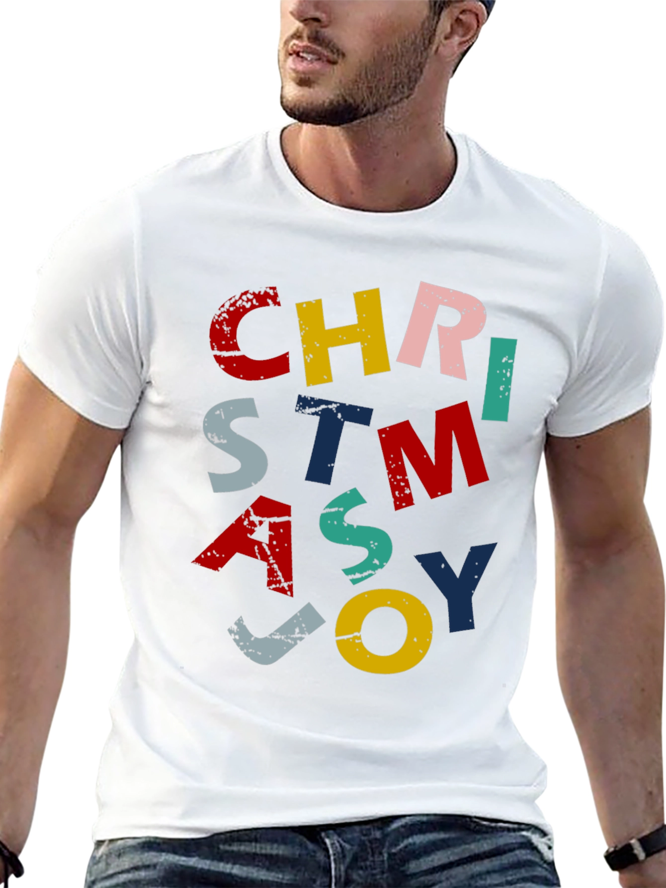 Festive Christmas Joy Graphic Tee - Holiday Apparel
