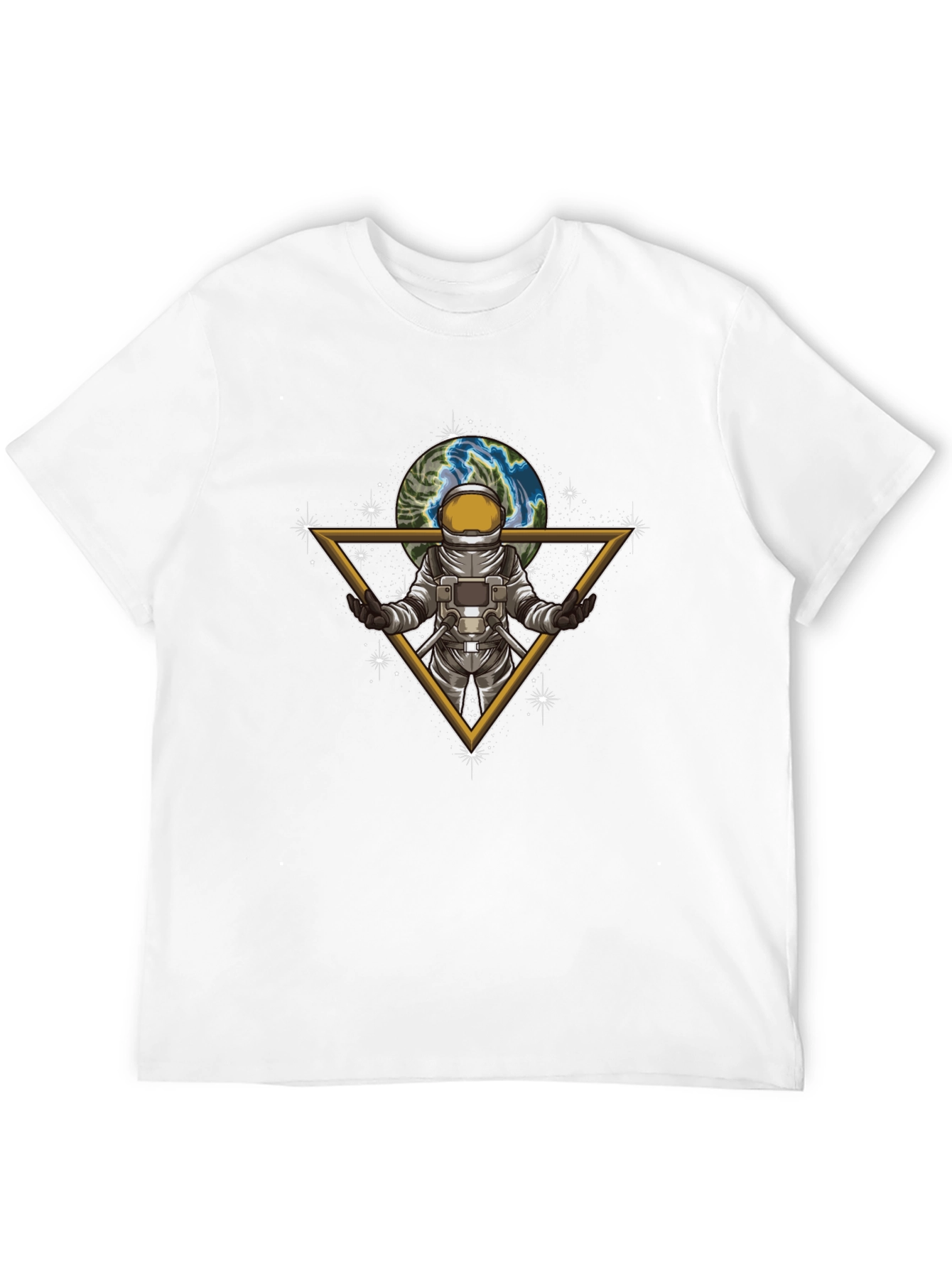 Astronaut Earth Graphic Tee - Stylish Space Design