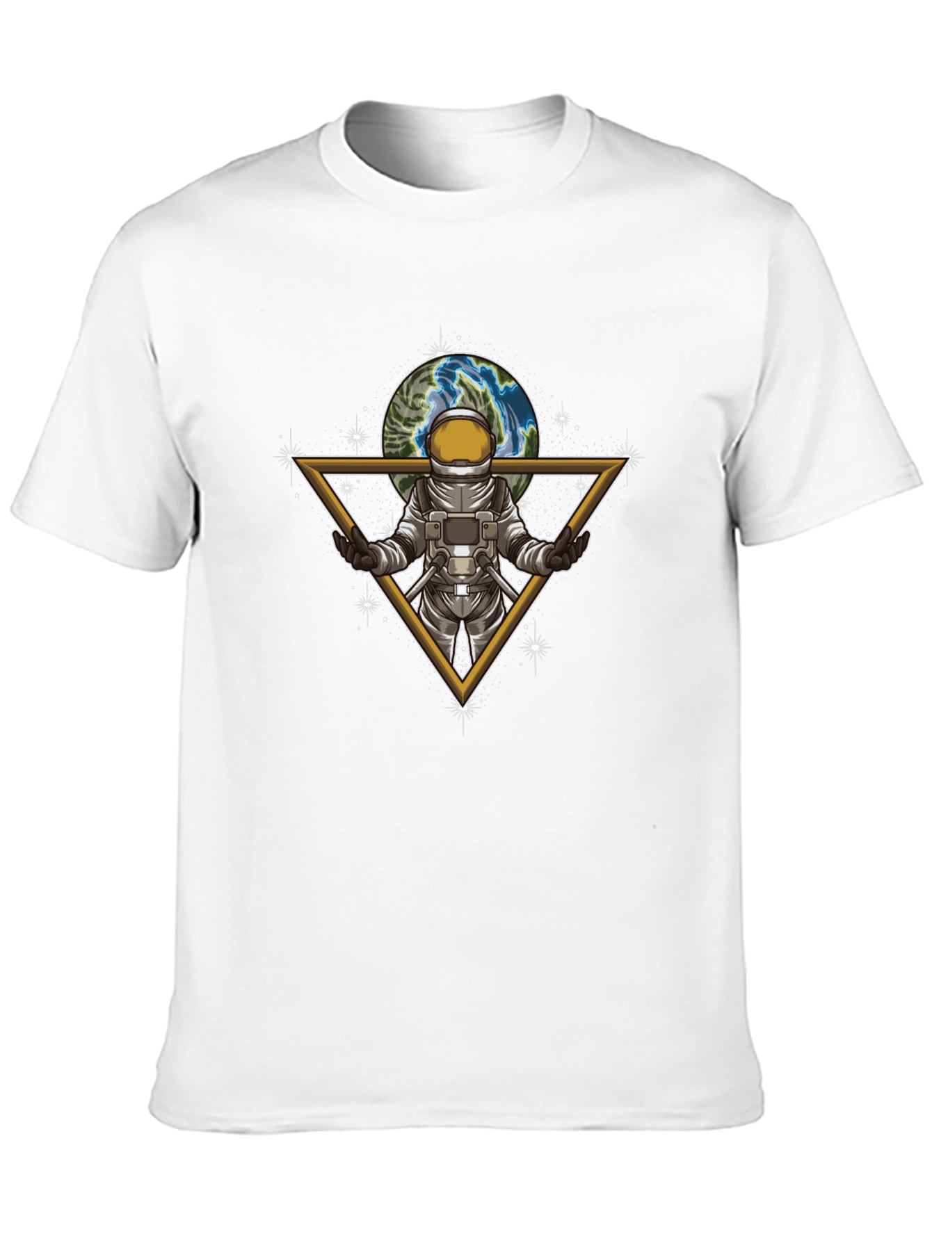 Astronaut Earth Graphic Tee - Stylish Space Design