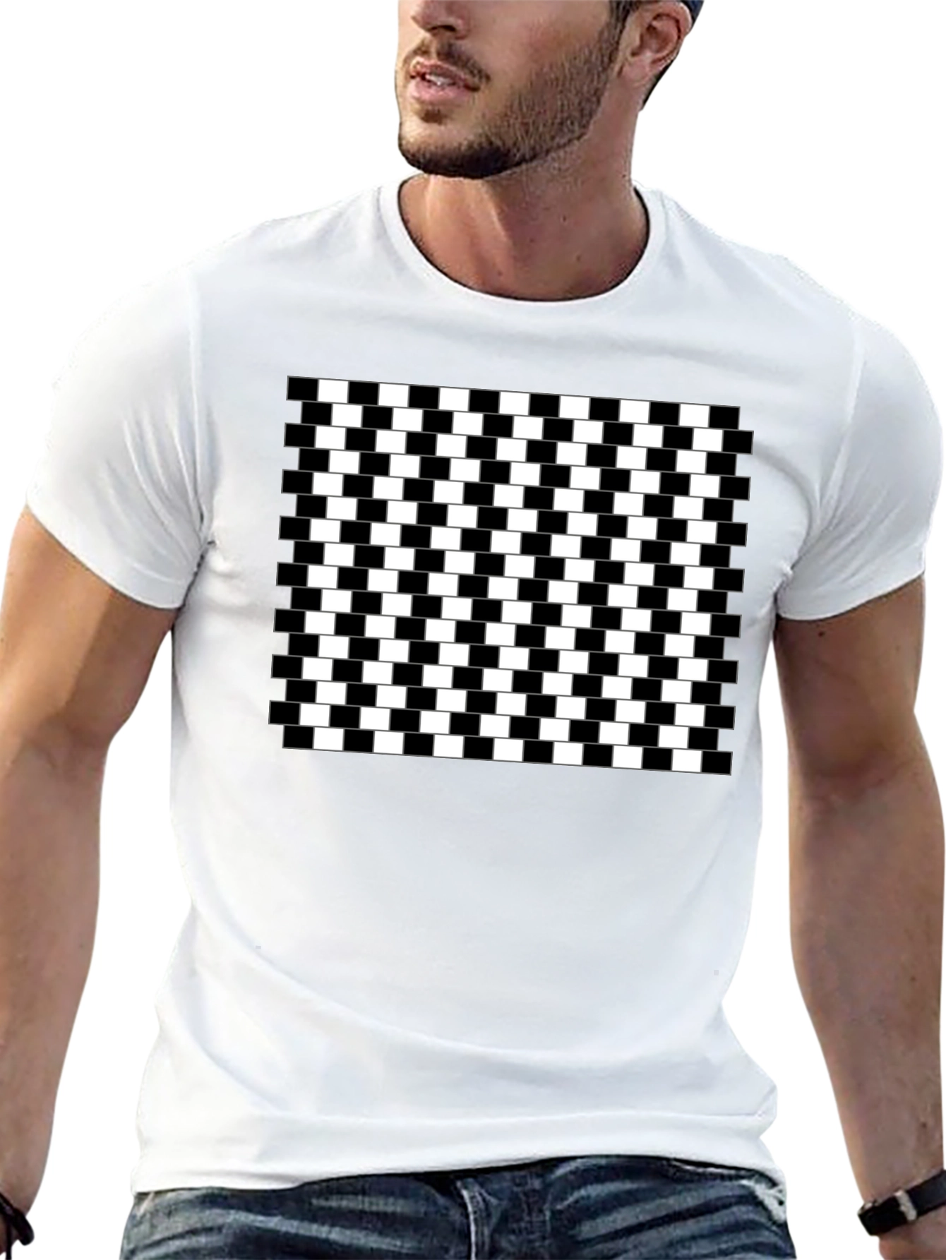 Optical Illusion Checkerboard T-Shirt