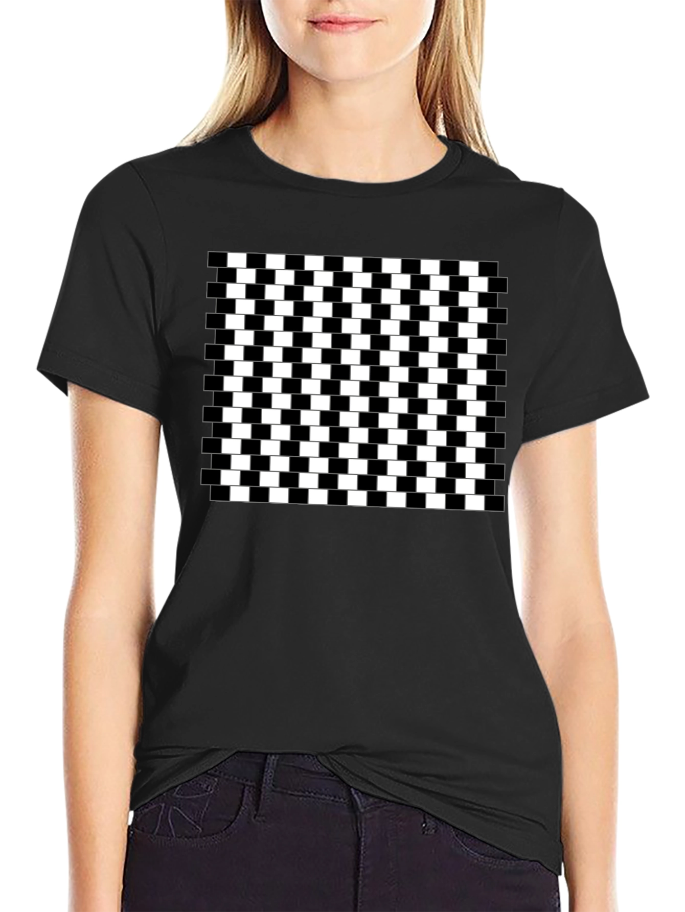 Optical Illusion Checkerboard T-Shirt
