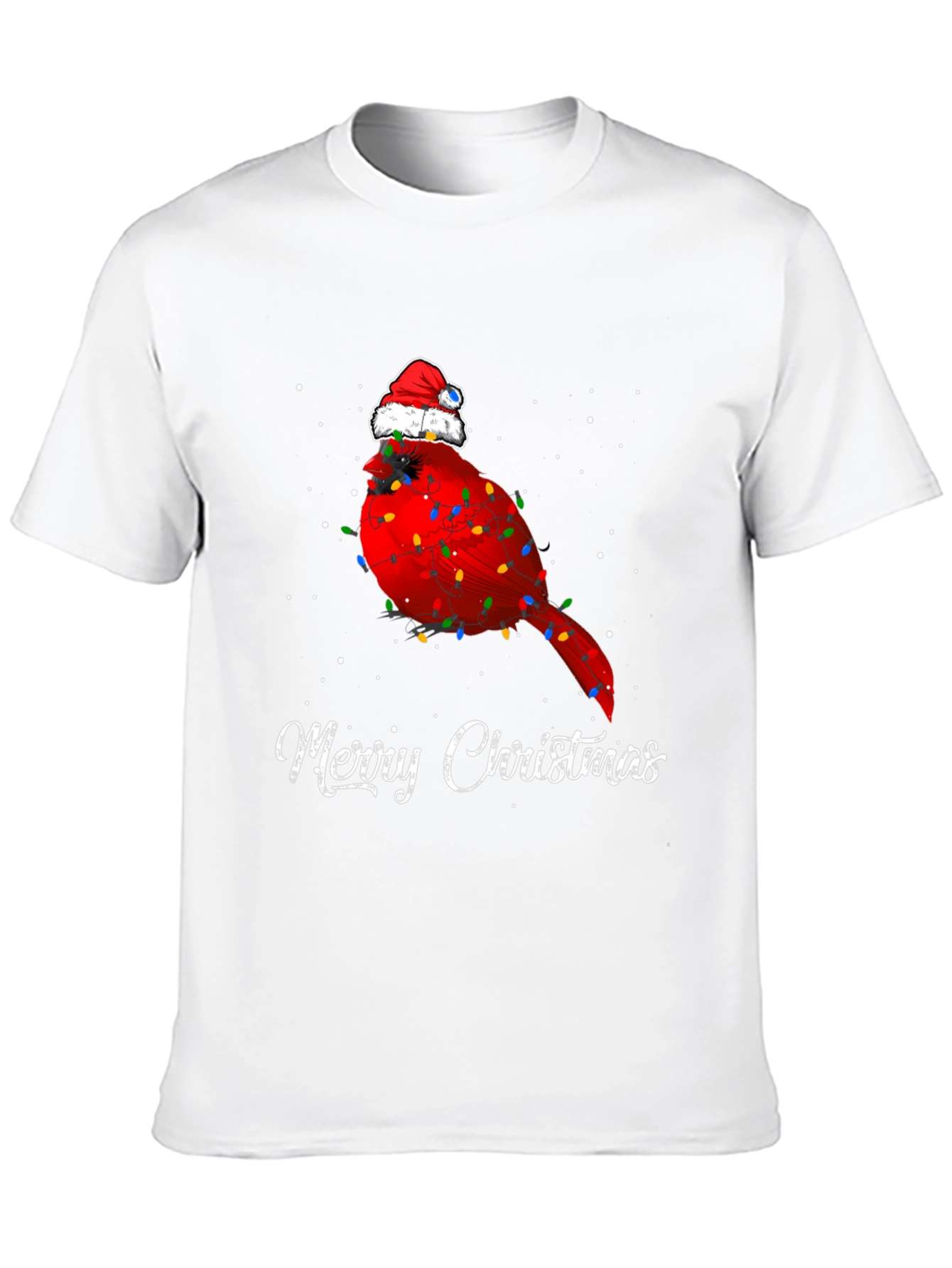 Festive Cardinal Merry Christmas Graphic Tee