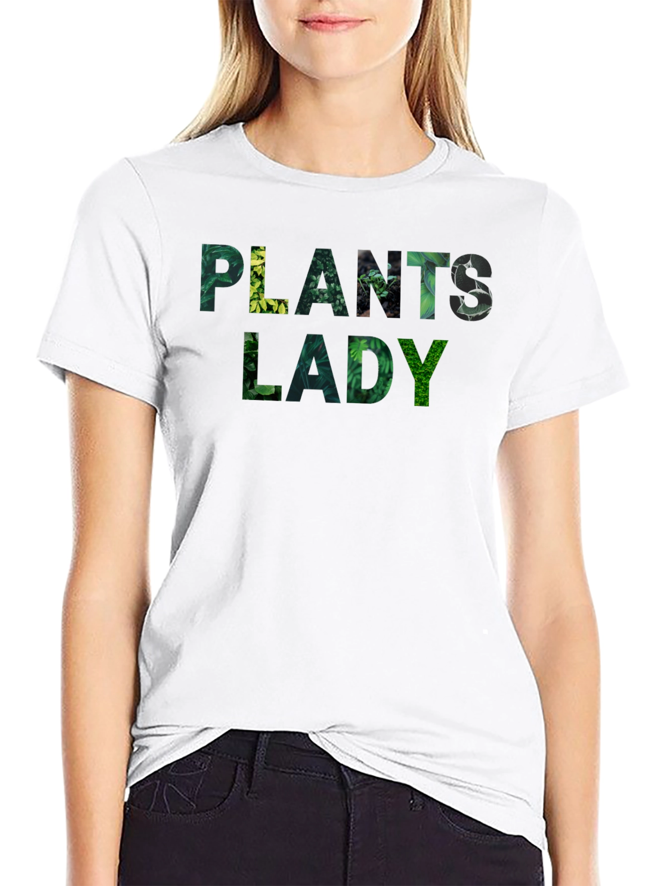Plants Lady T-Shirt - Botanical Green Text