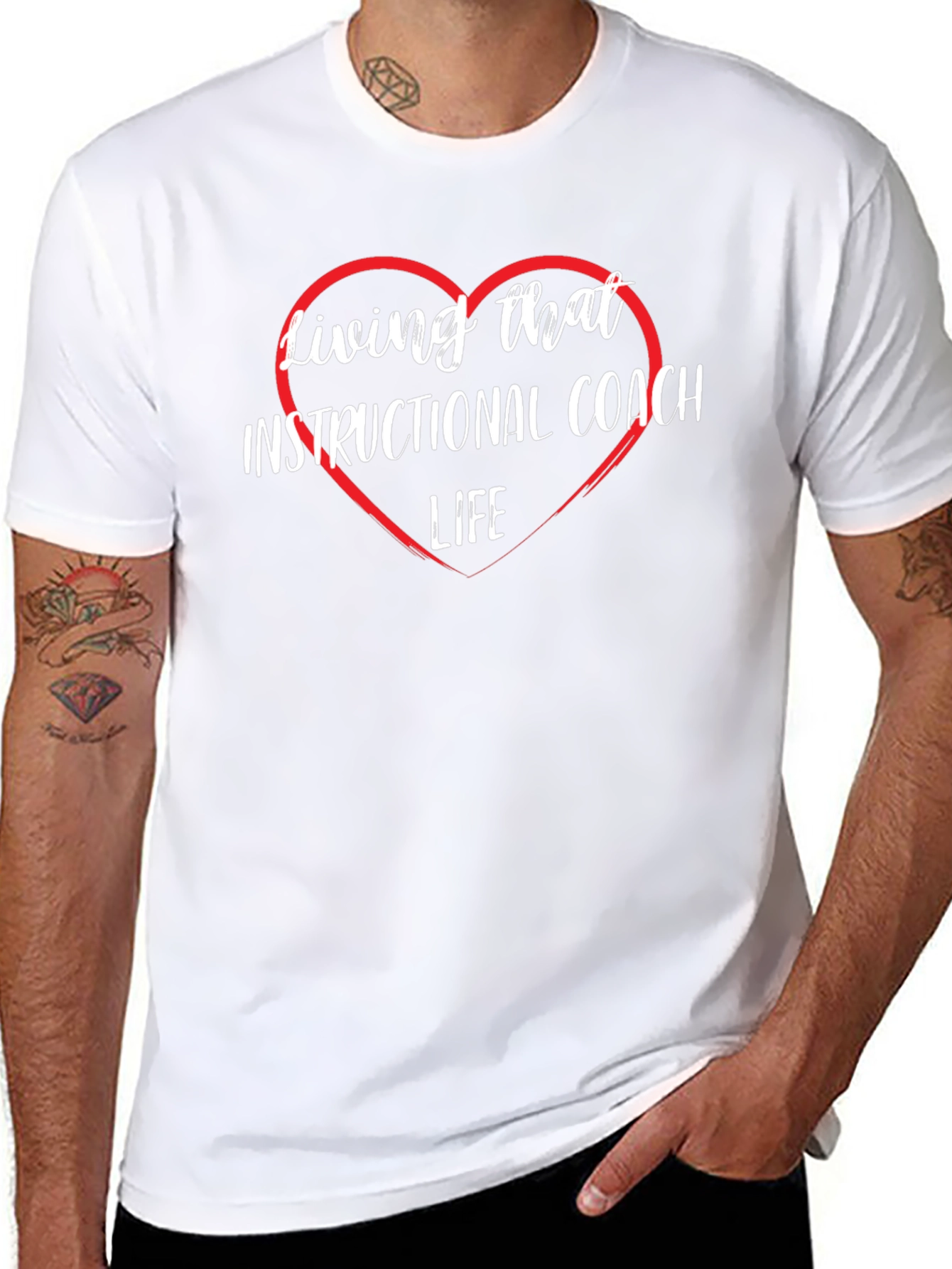 Instructional Coach Heart Graphic T-Shirt