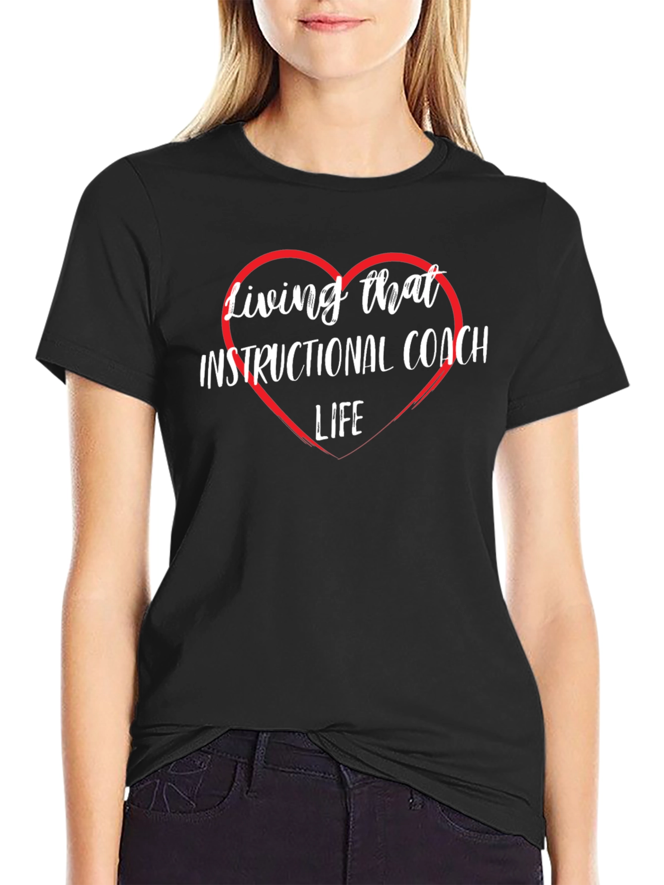 Instructional Coach Heart Graphic T-Shirt
