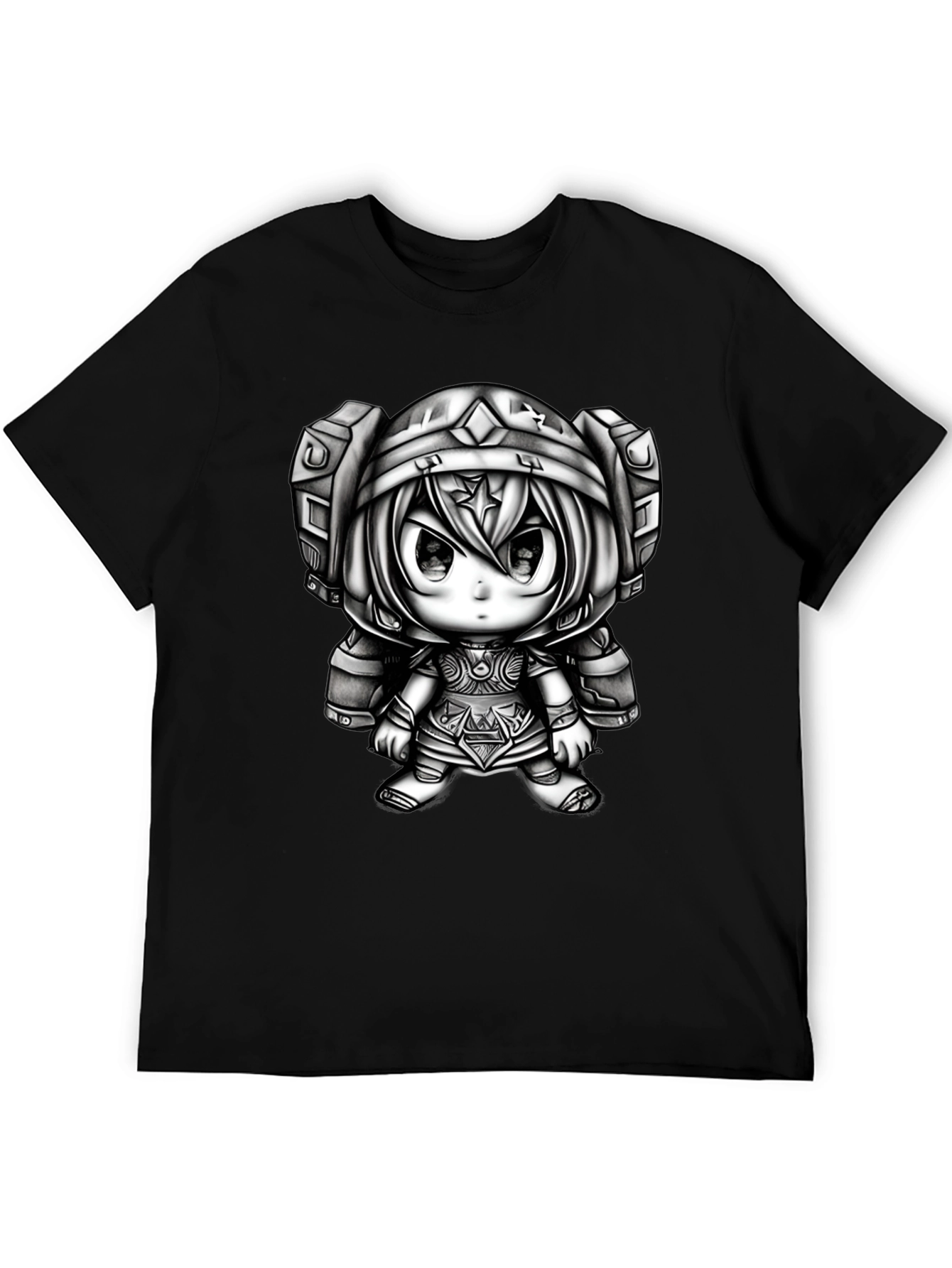 Anime Character Graphic Tee - Black