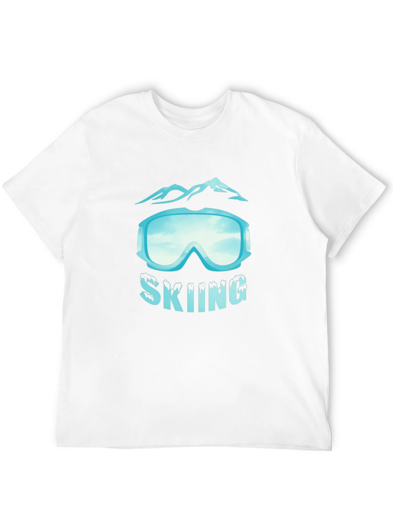Skiing Goggles Graphic Black T-Shirt