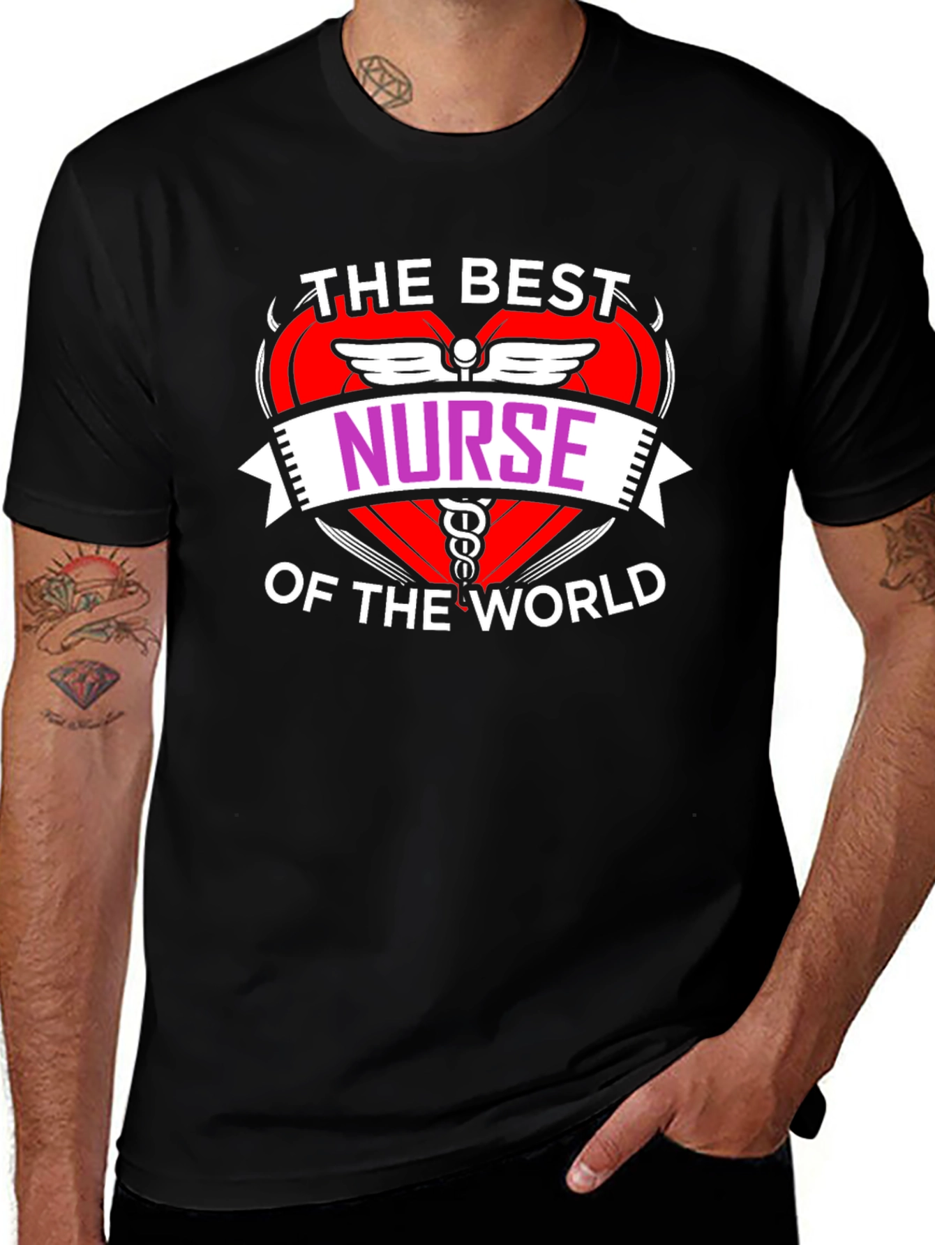 Best Nurse of the World Black T-Shirt