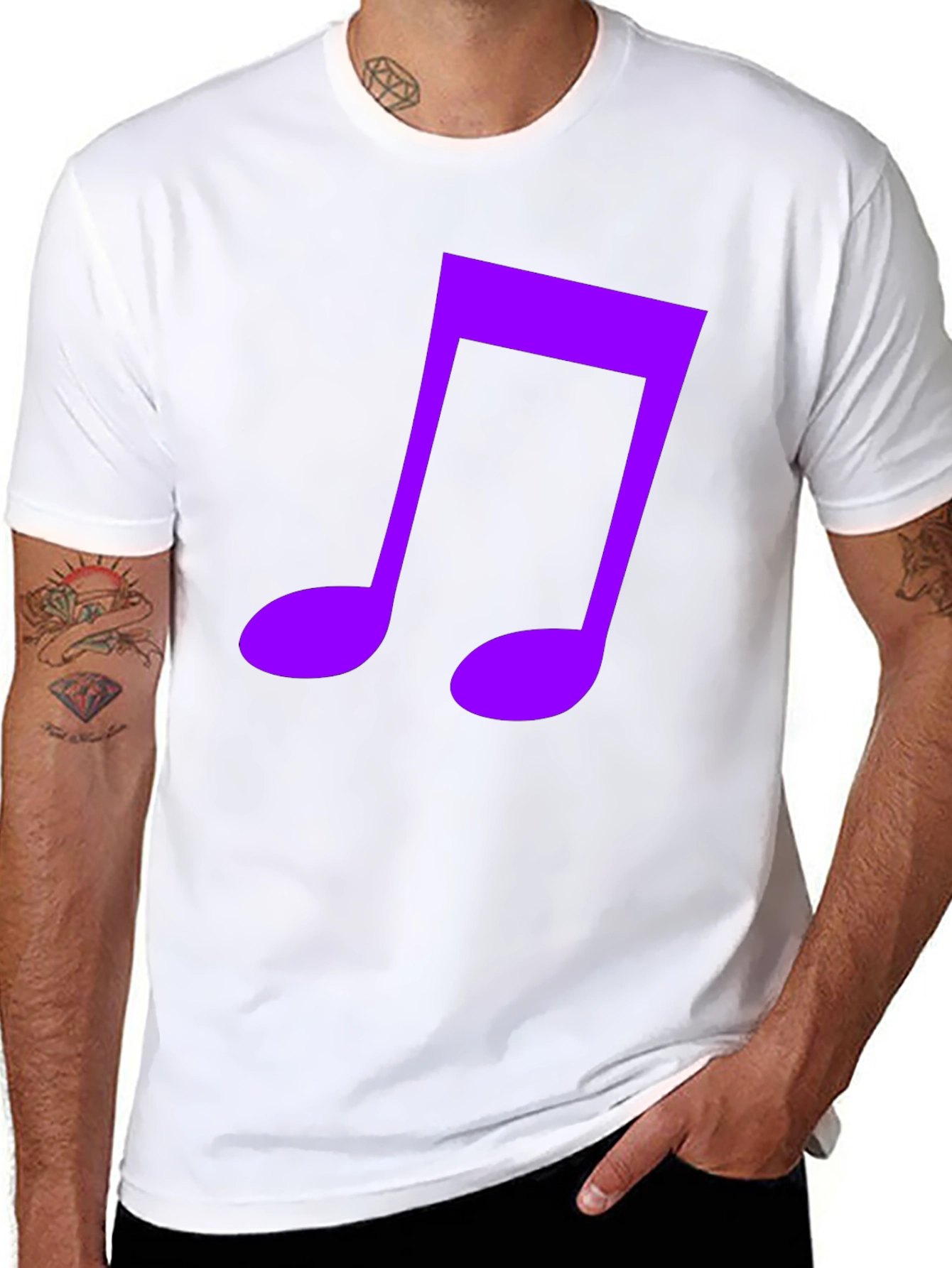 Music Note Graphic Tee - Black