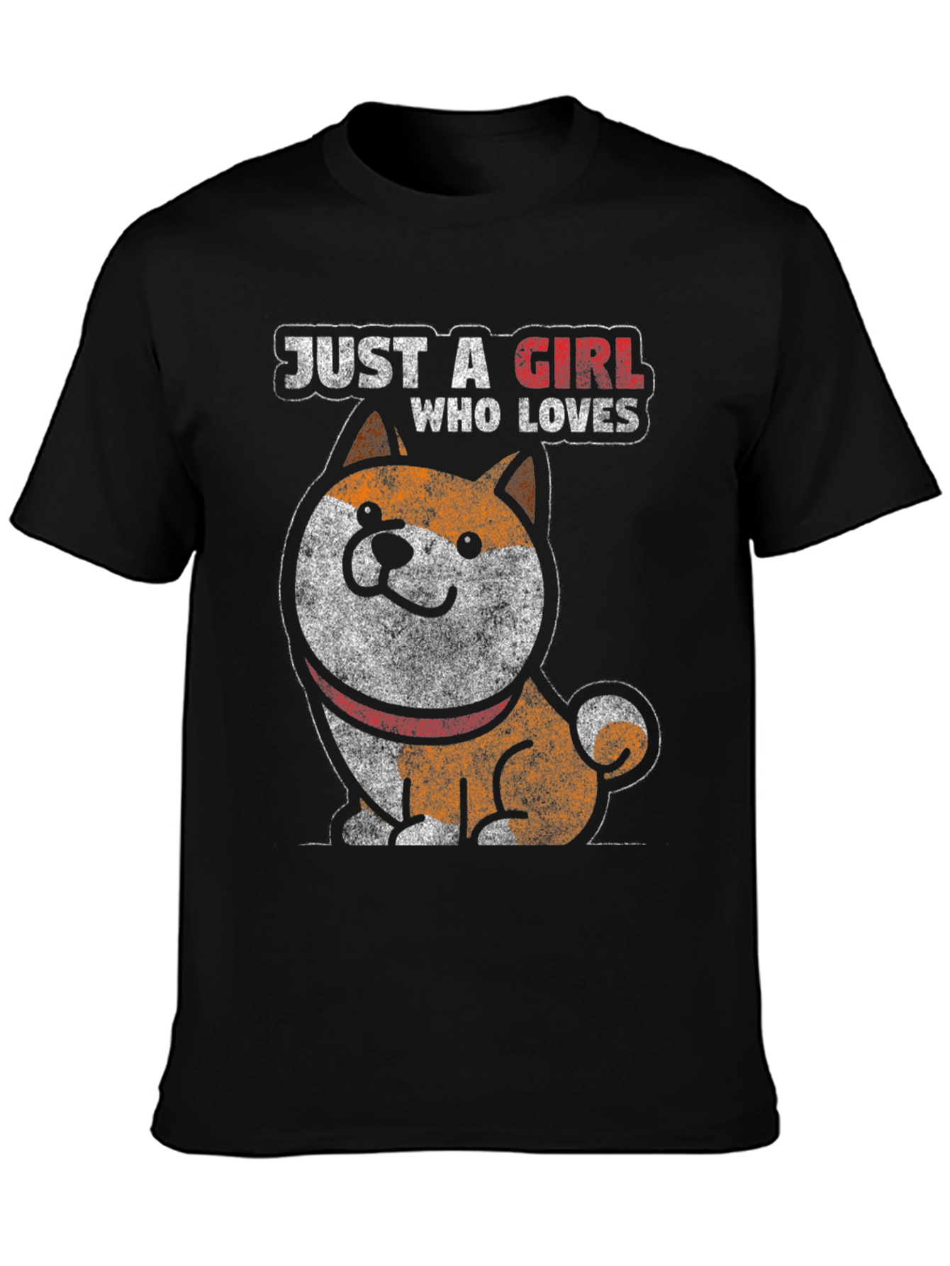 Just a Girl Who Loves Shiba Inu Black T-Shirt