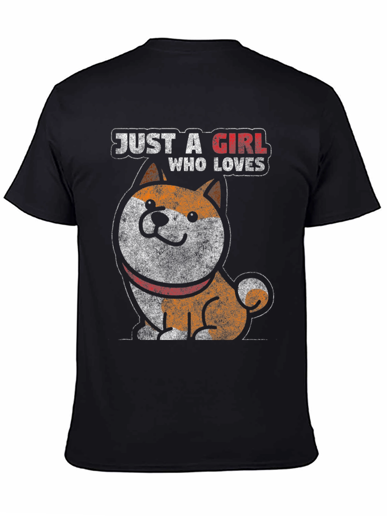 Just a Girl Who Loves Shiba Inu Black T-Shirt