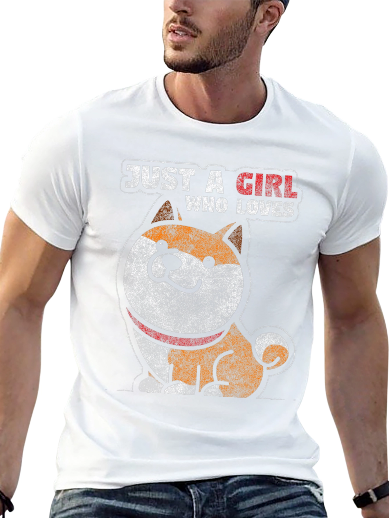 Just a Girl Who Loves Shiba Inu Black T-Shirt