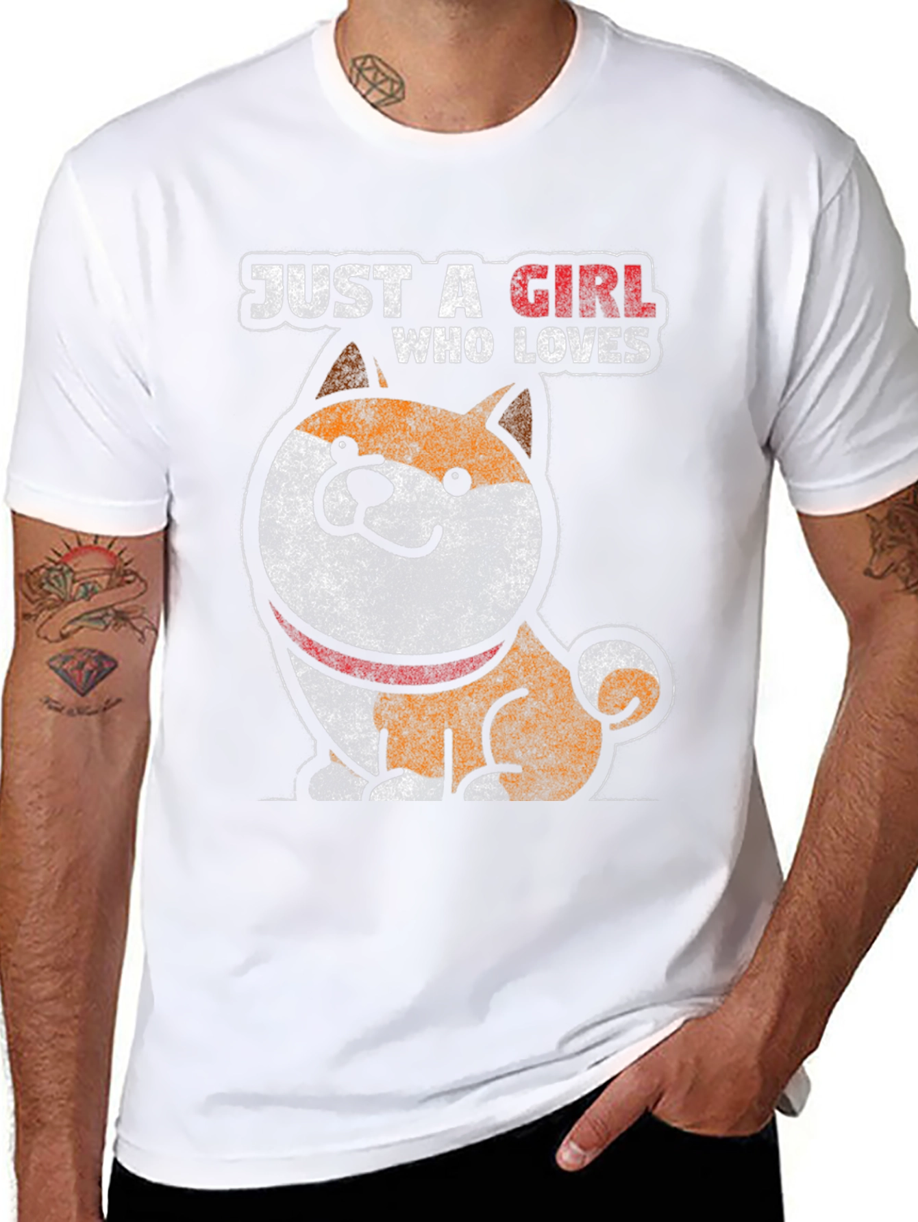 Just a Girl Who Loves Shiba Inu Black T-Shirt