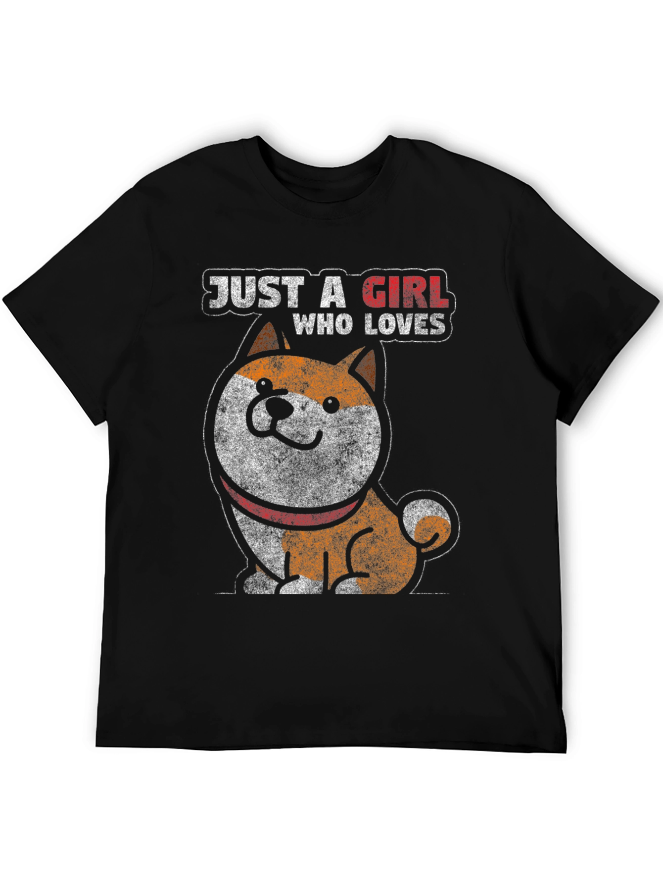 Just a Girl Who Loves Shiba Inu Black T-Shirt