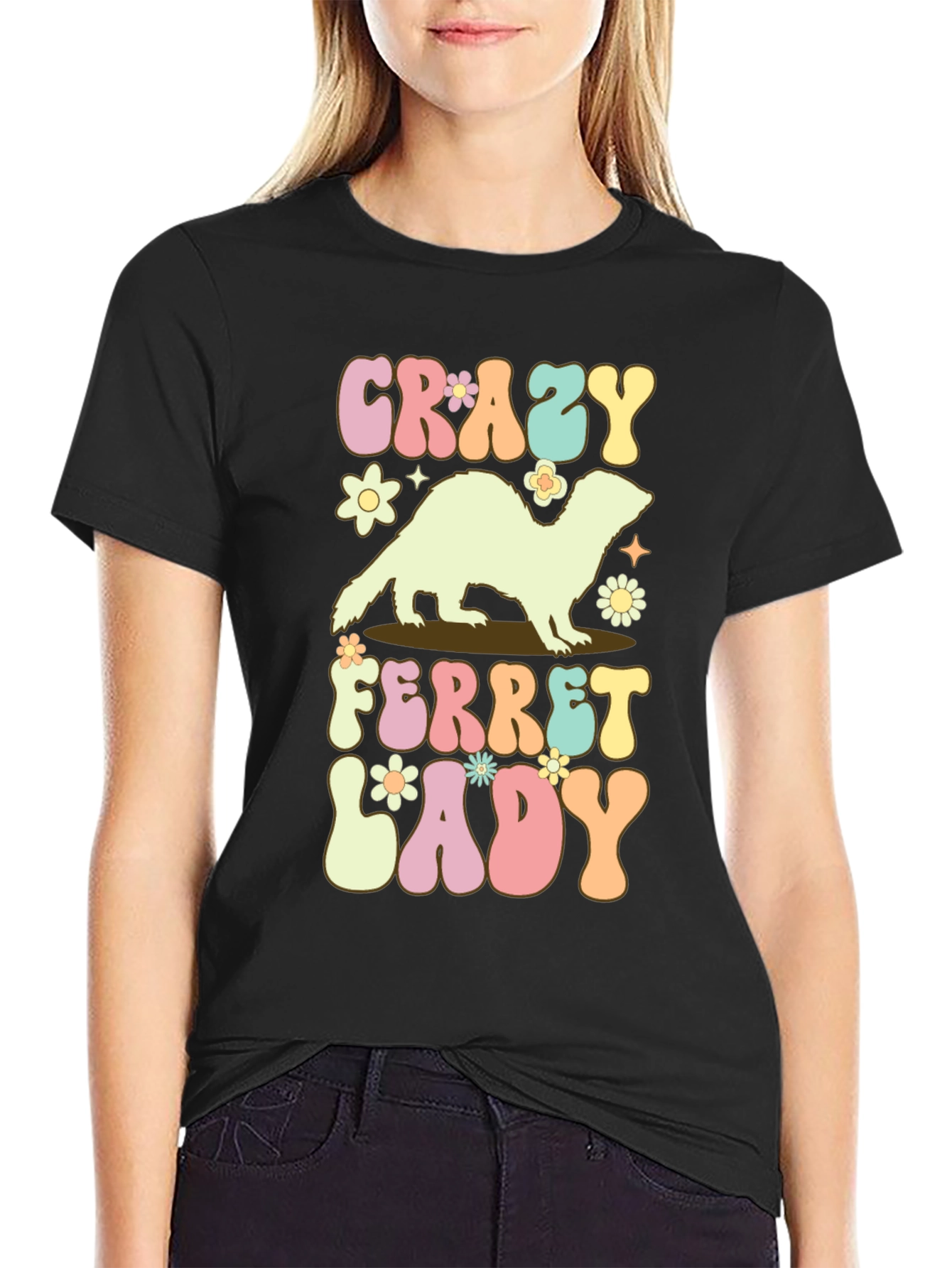 Crazy Ferret Lady Graphic Tee