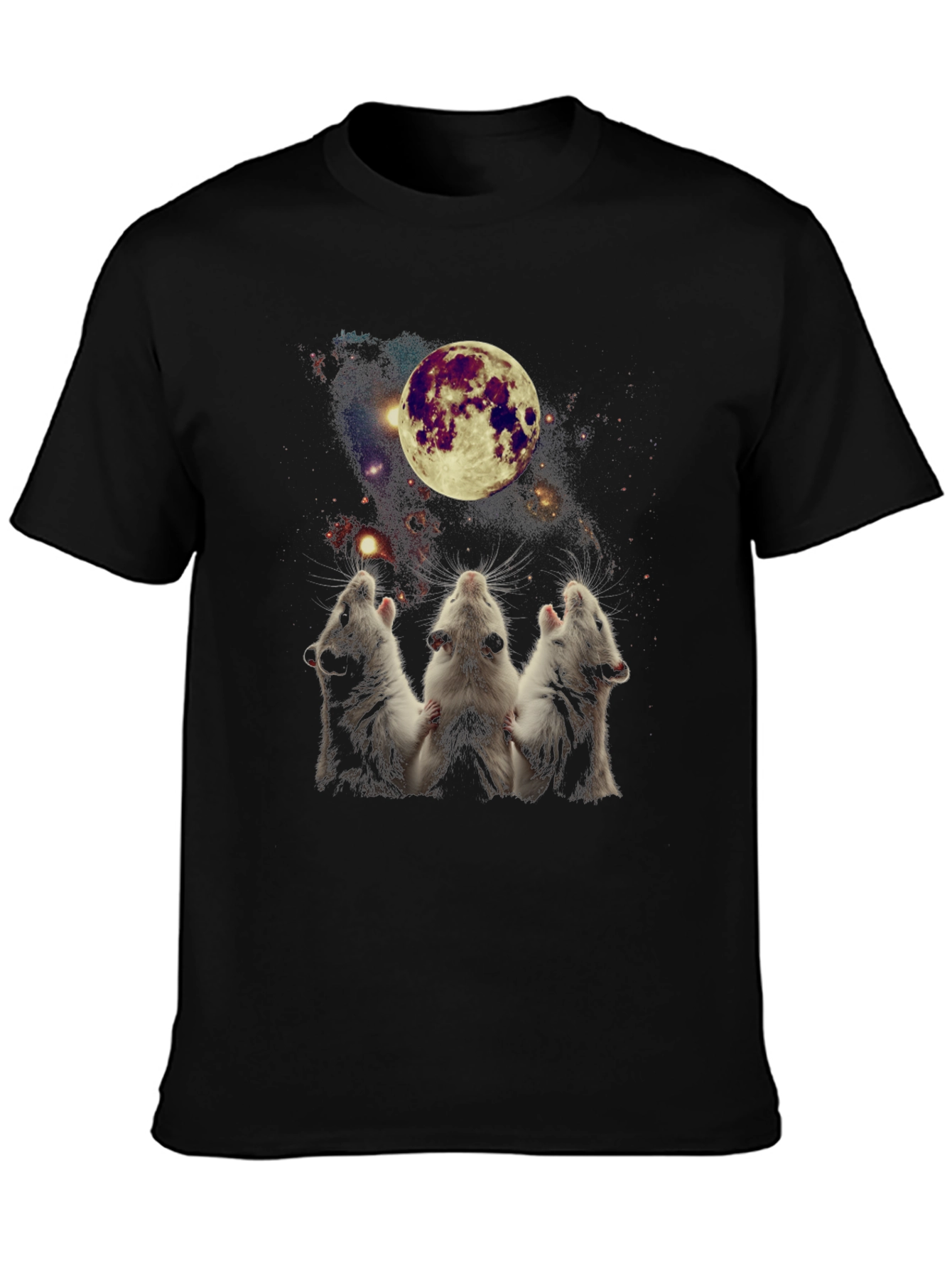 Rat Moon Howl T-Shirt - Black Cotton Tee