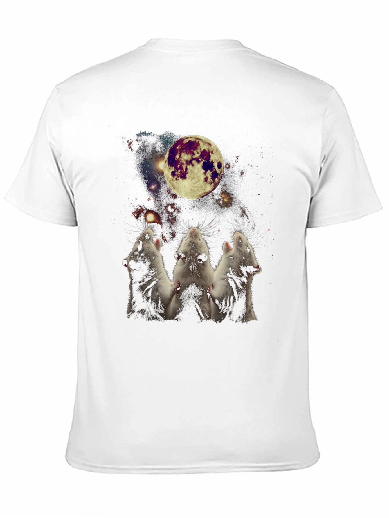 Rat Moon Howl T-Shirt - Black Cotton Tee