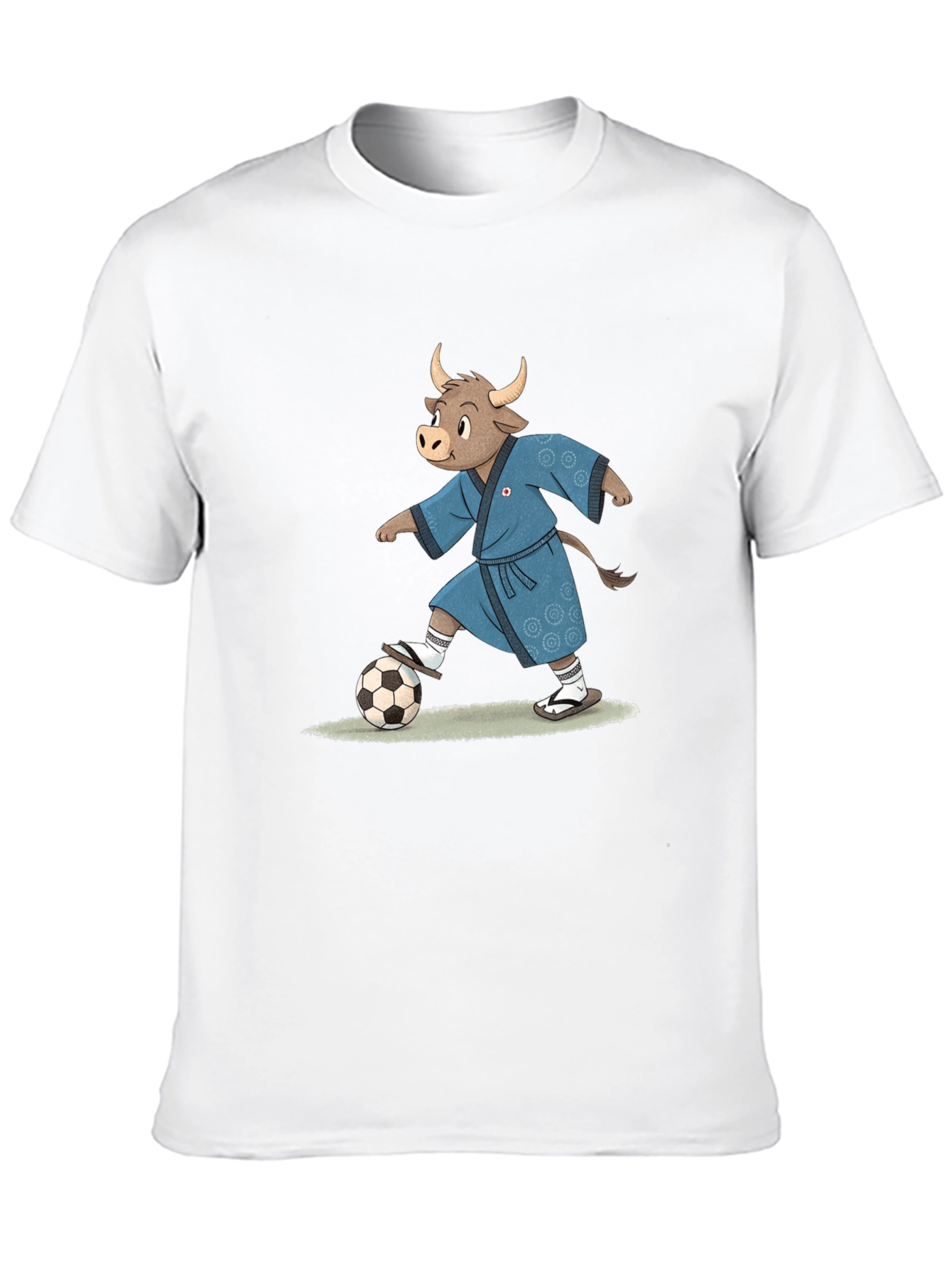 Cartoon Bull Soccer T-Shirt
