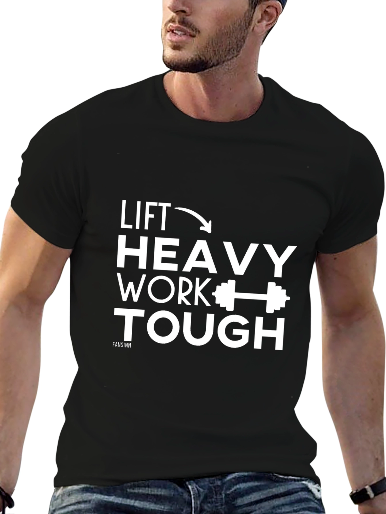 Lift Heavy Work Tough Black T-Shirt