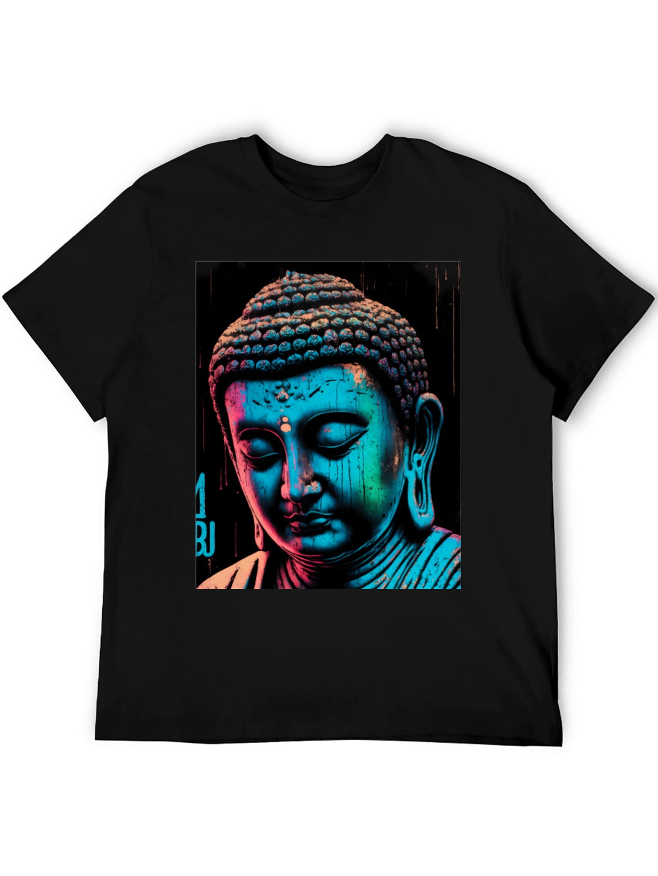 Buddha Graphic Print Black T-Shirt