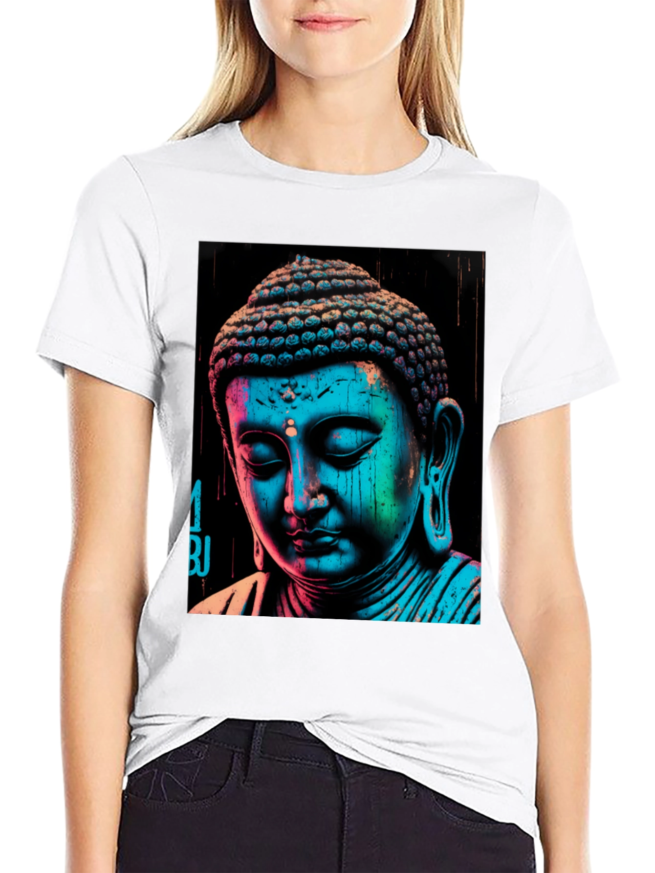 Buddha Graphic Print Black T-Shirt
