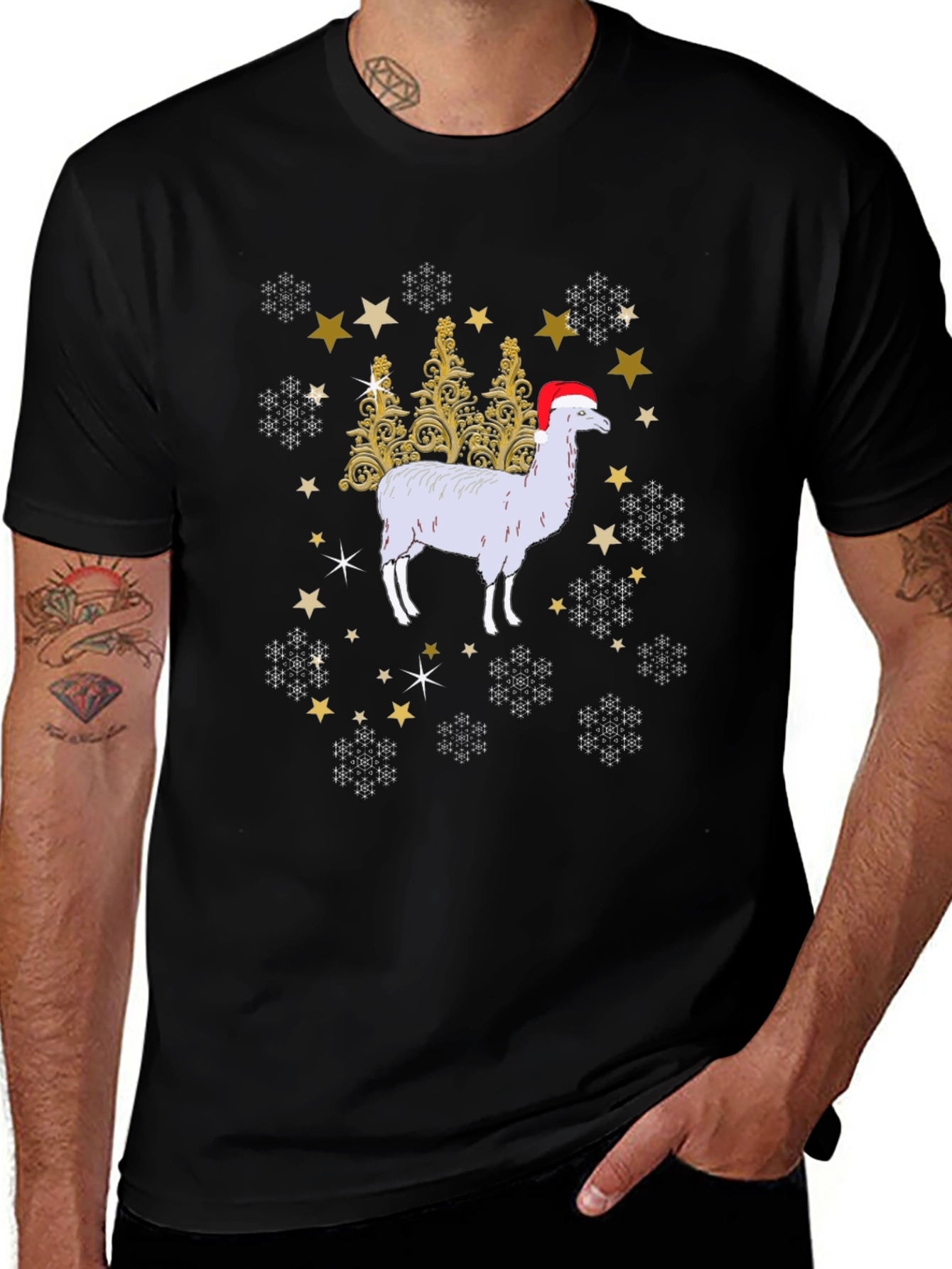 Festive Alpaca Christmas T-Shirt