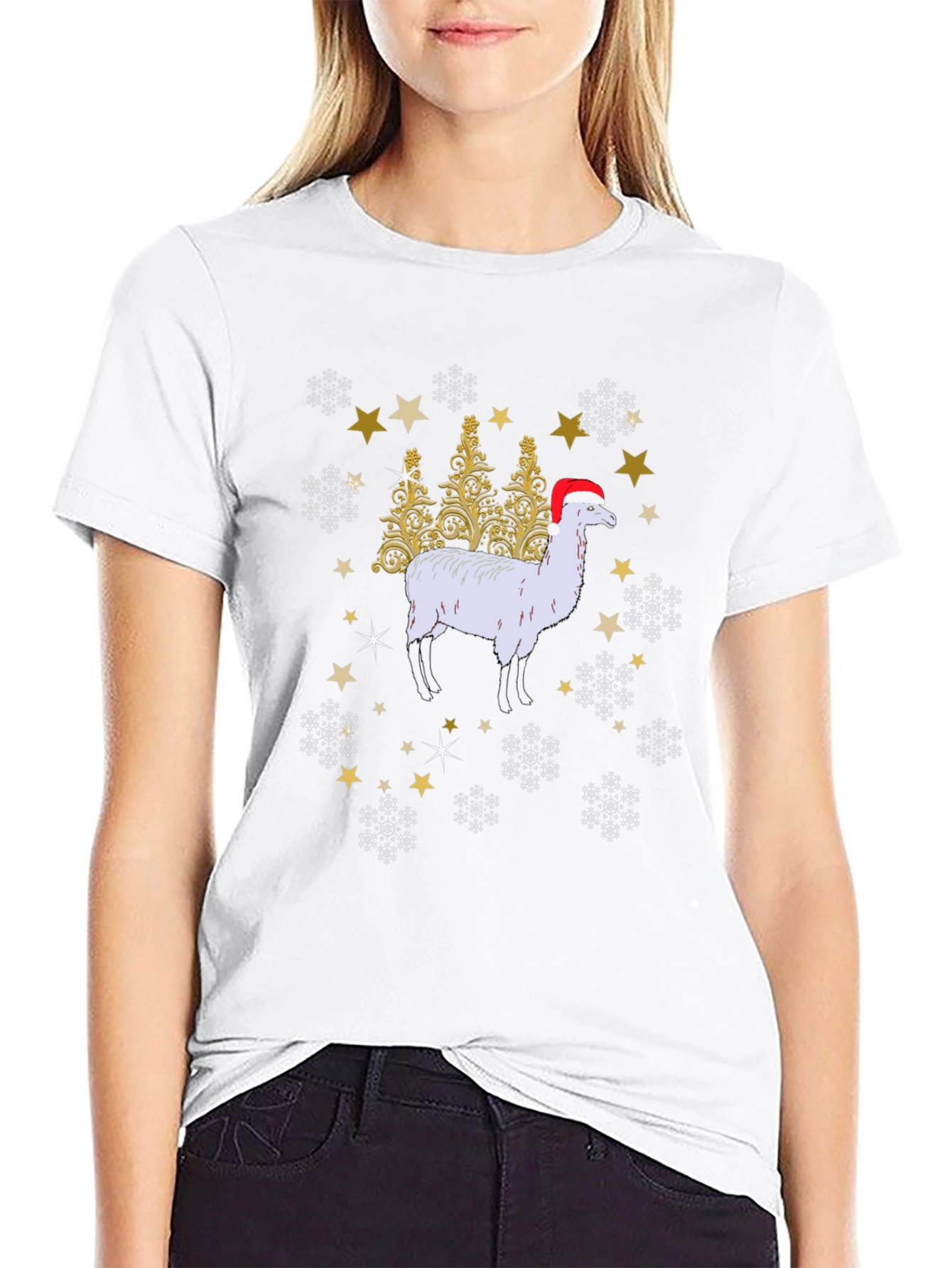 Festive Alpaca Christmas T-Shirt