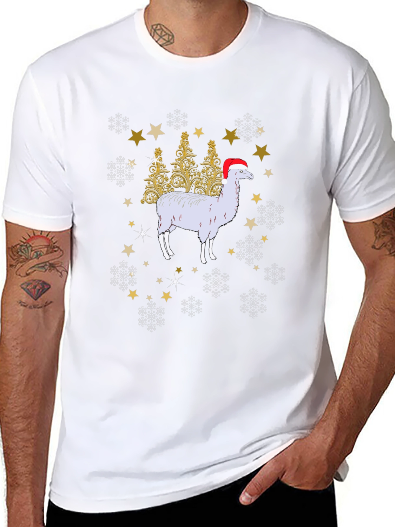 Festive Alpaca Christmas T-Shirt