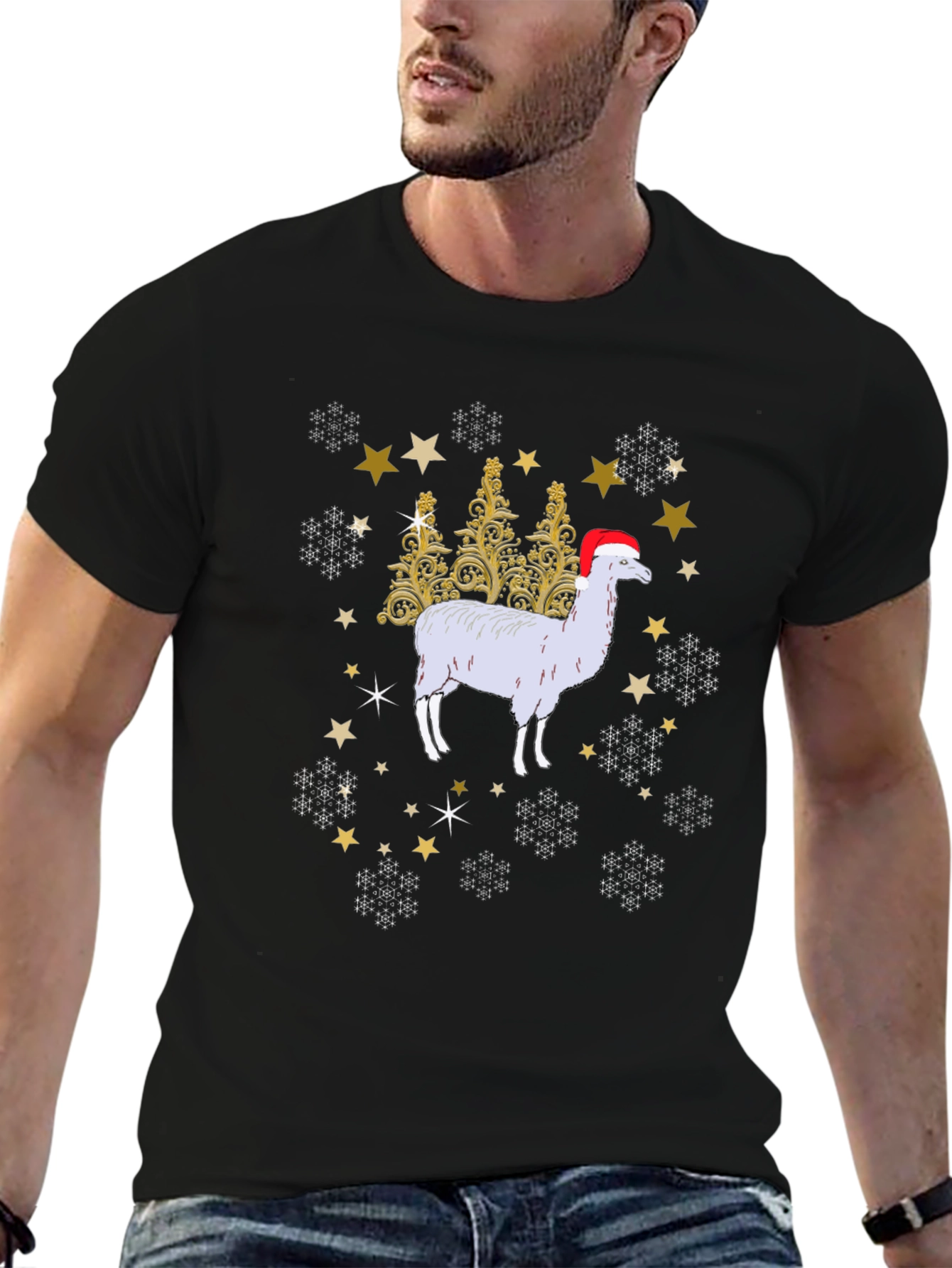 Festive Alpaca Christmas T-Shirt