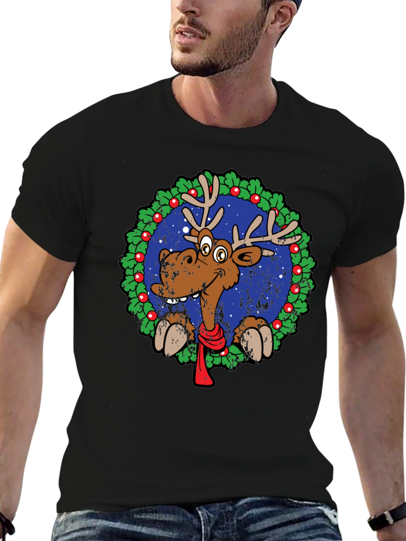 Festive Reindeer Christmas T-Shirt