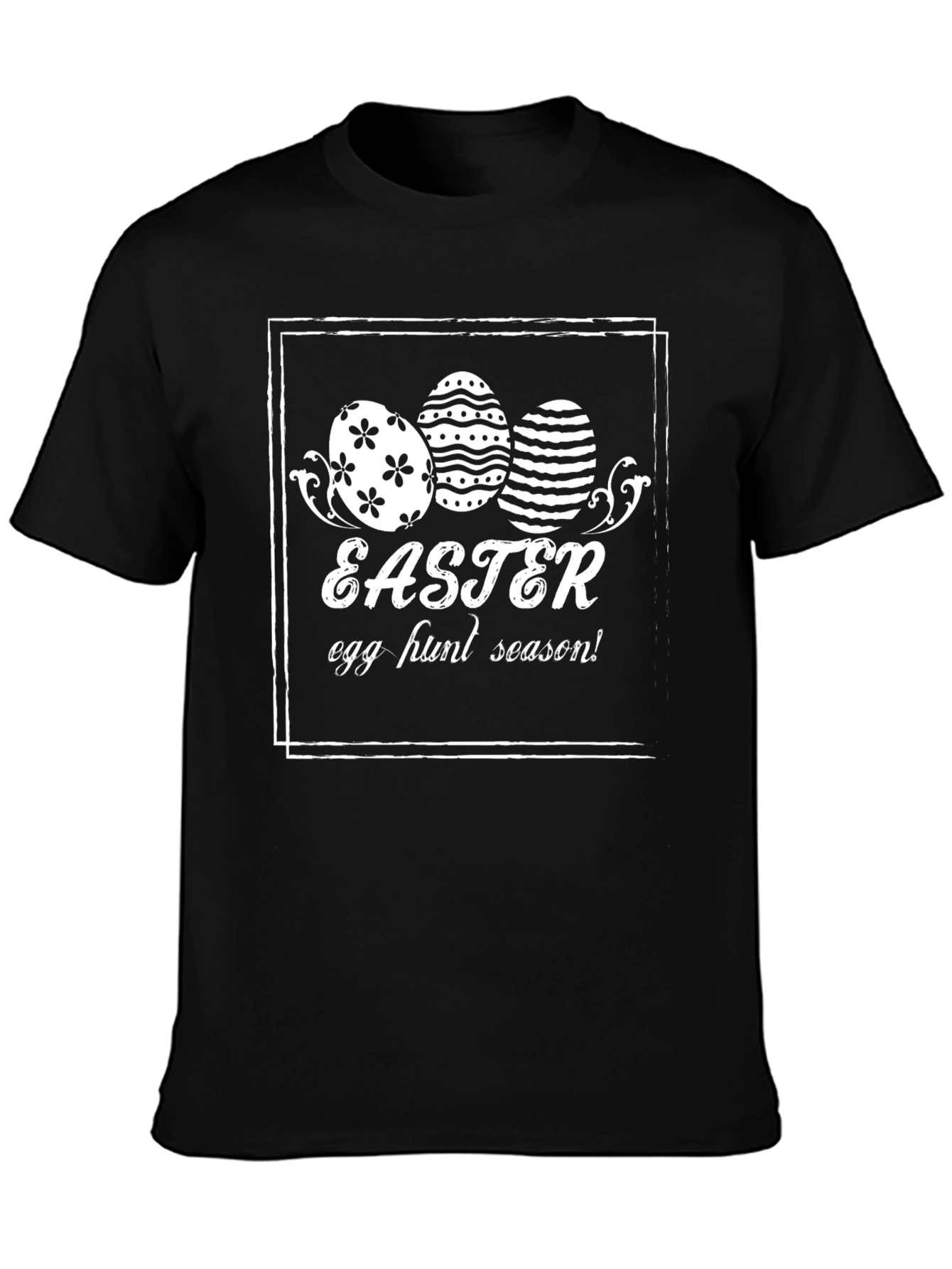 Easter Egg Hunt Season Black T-Shirt
