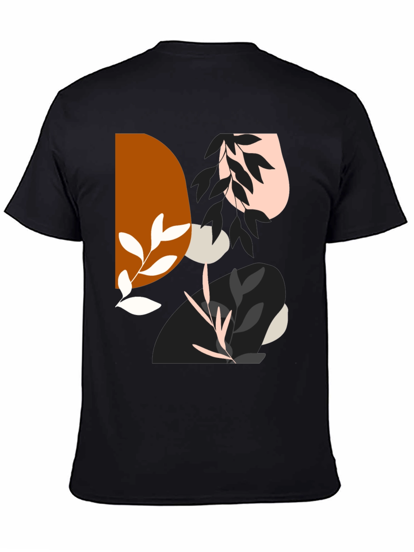 Abstract Graphic Print Mens Black T-Shirt
